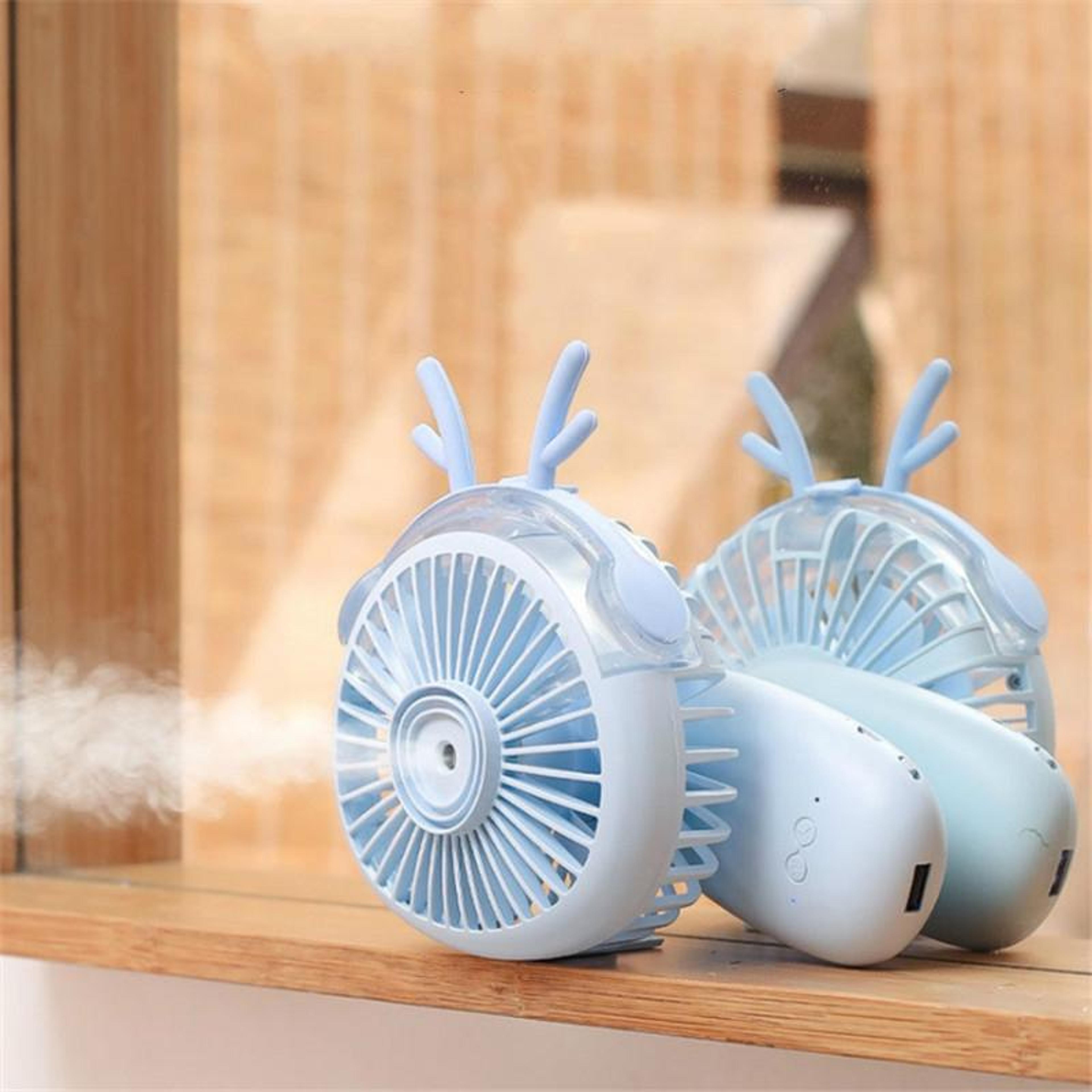 cute cartoon desktop spray fan usb rechargeable mini humidifier folding cooling fan