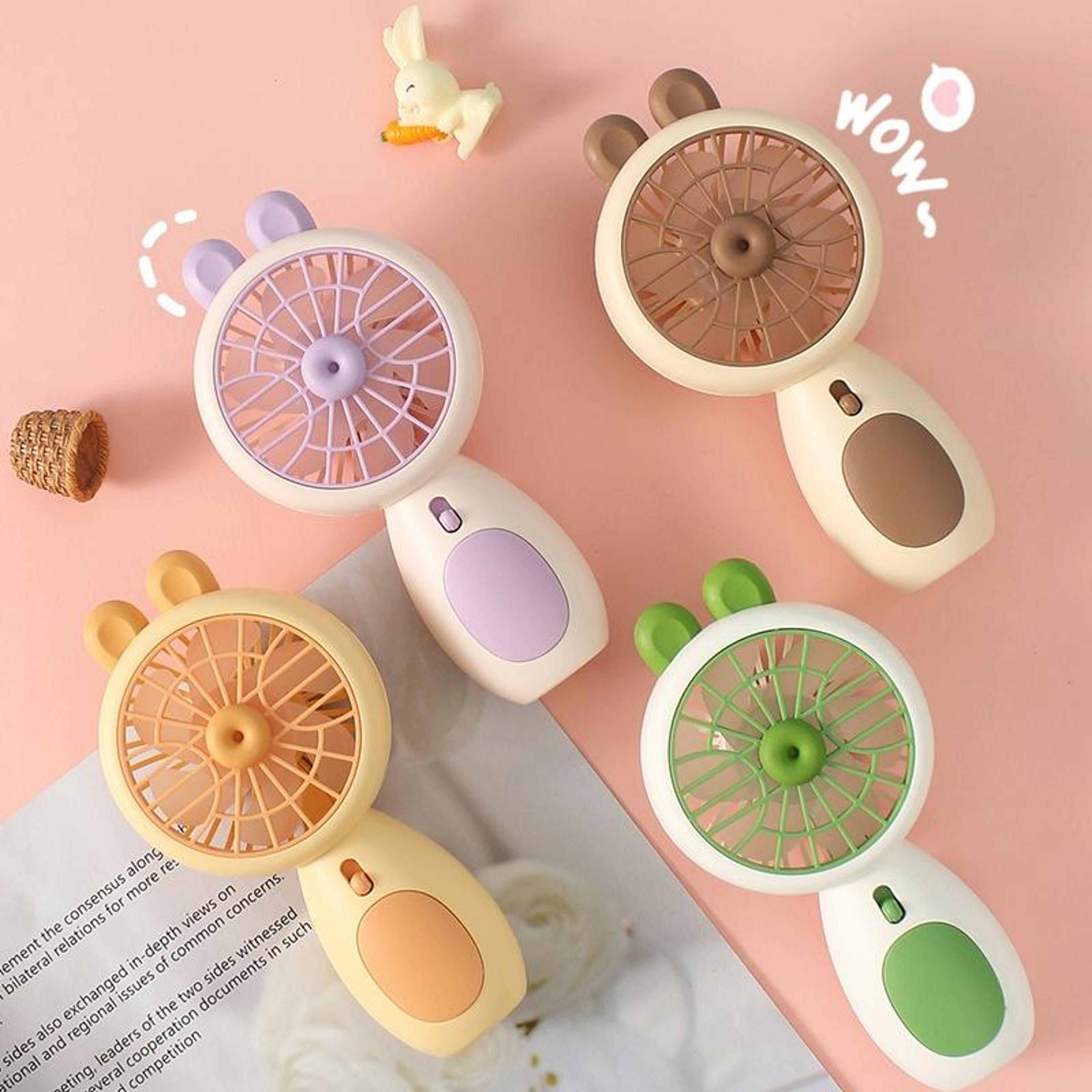 portable handheld fan usb rechargeable mini desk fan with led night light
