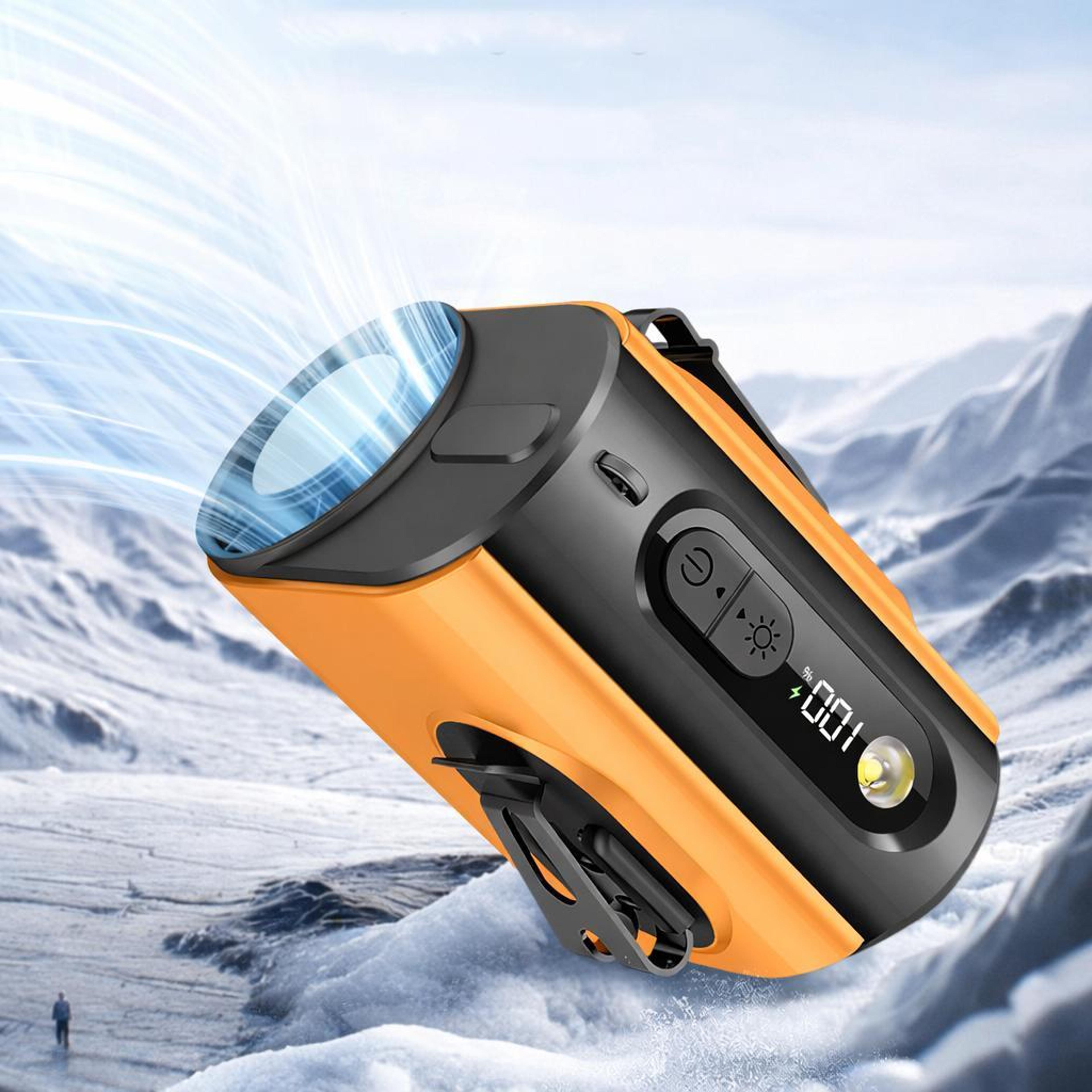 ice cooling waist fan rechargeable portable cooling fan with 3600mah battery and digital display