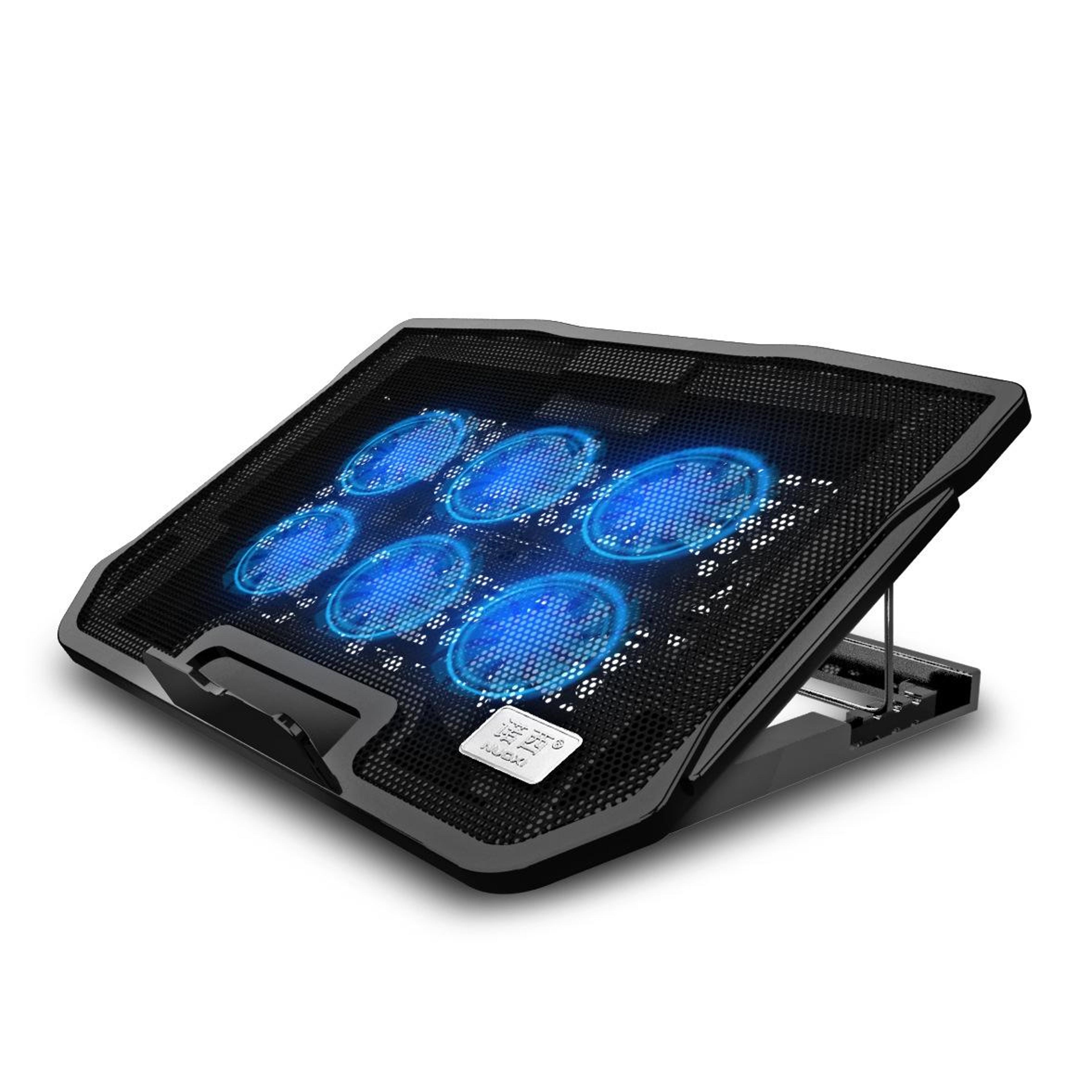 h9 laptop cooling pad with 6 quiet fans metal mesh notebook cooling stand for up to 17 inch laptops