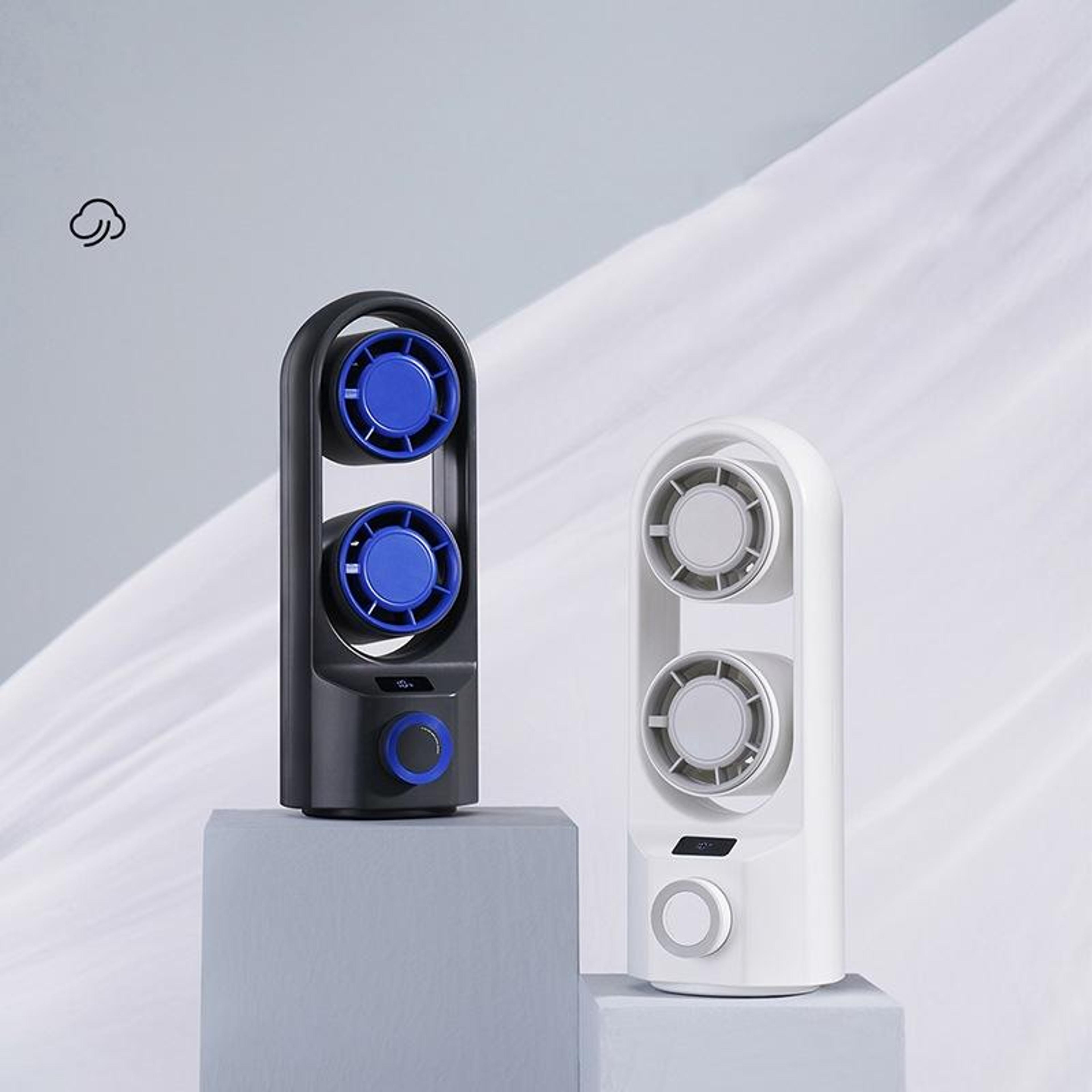 smart desk tower fan with digital display 100 speed rechargeable oscillating portable cooling fan