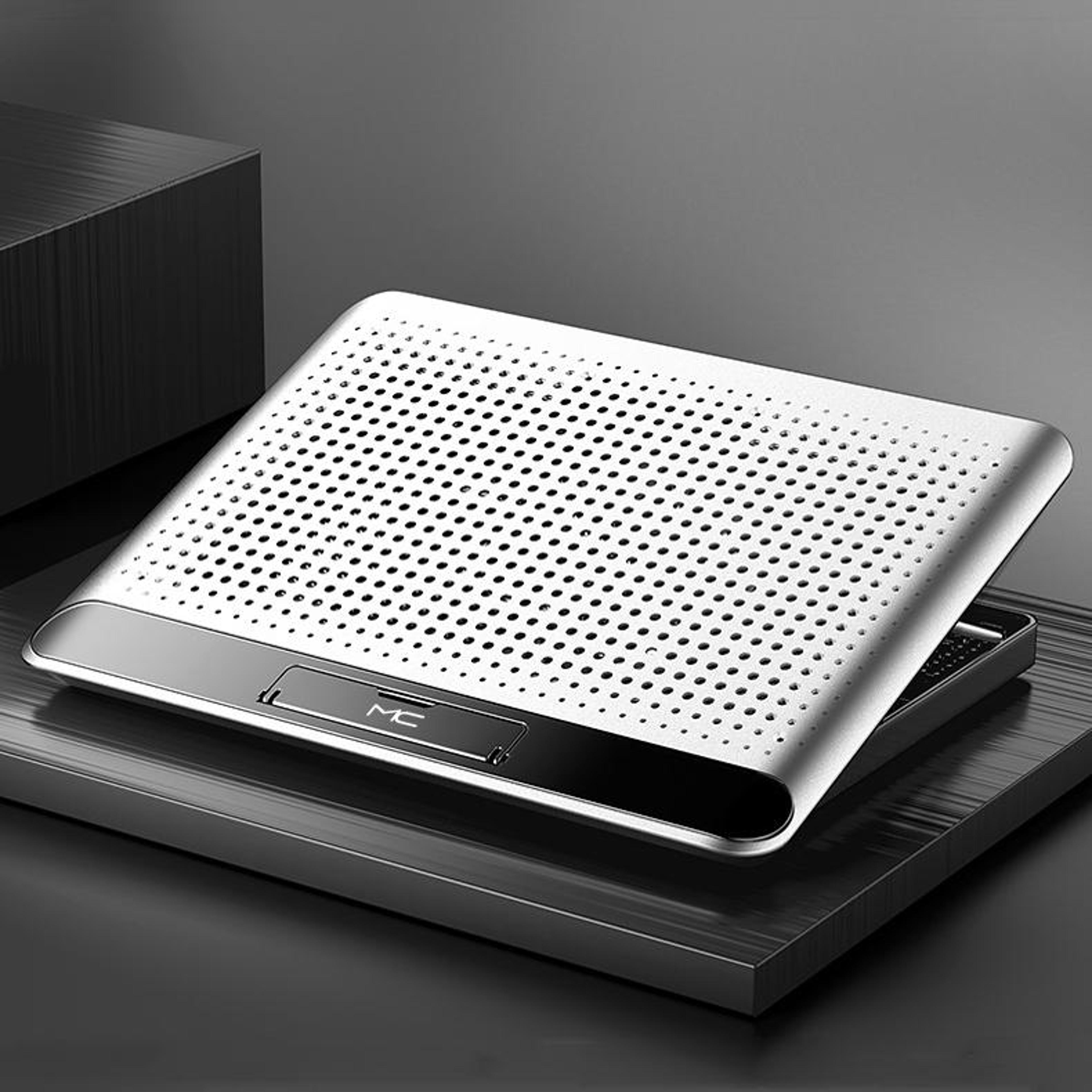 q5 laptop cooling pad aluminum notebook cooling stand with large quiet fan adjustable ergonomic design