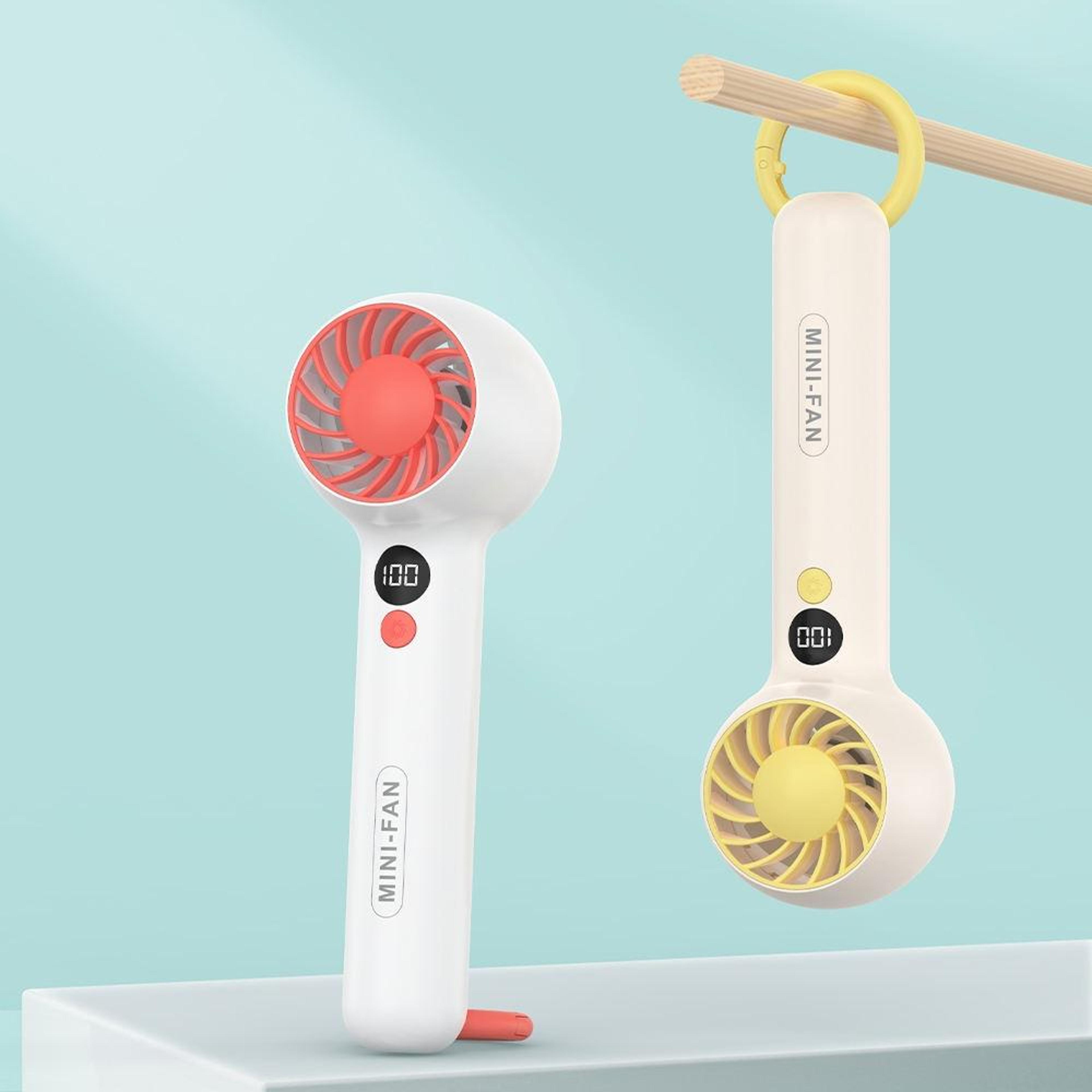 portable handheld fan mini usb fan rechargeable personal cooling fan with hook and 3 speed airflow