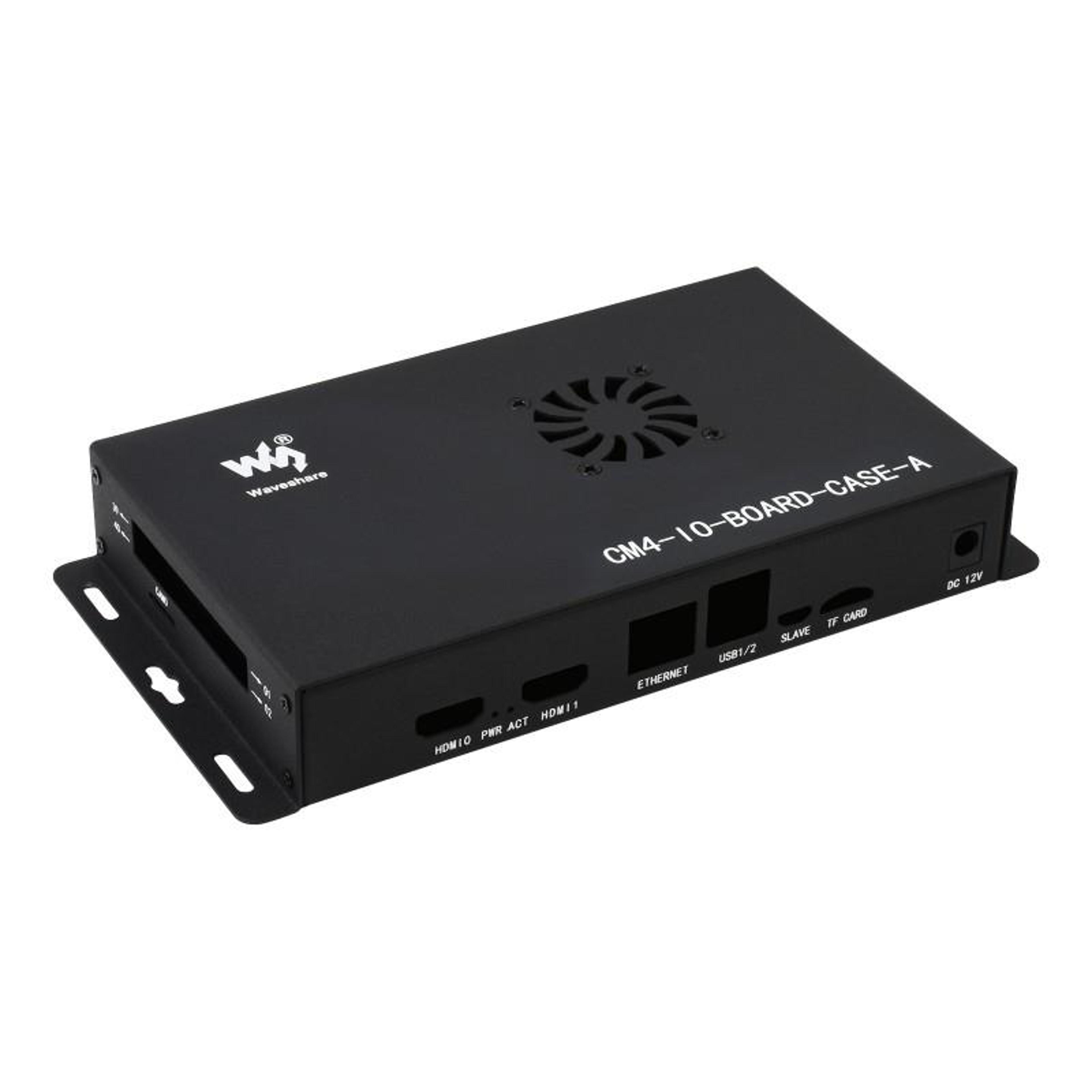 waveshare raspberry pi cm4 case metal enclosure with cooling fan for cm4 io board