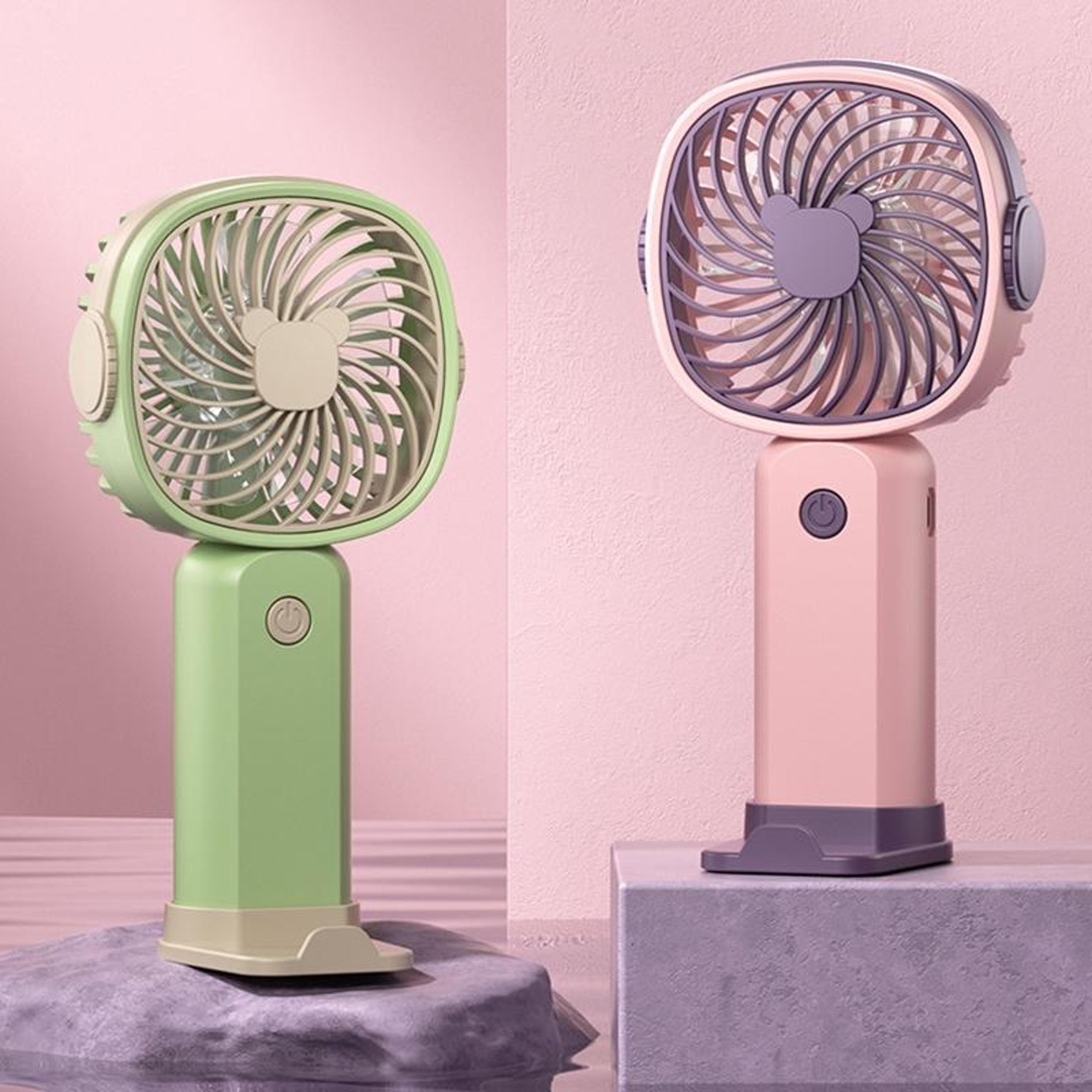 portable mini fan with phone holder usb rechargeable handheld fan 3 speed personal cooling fan