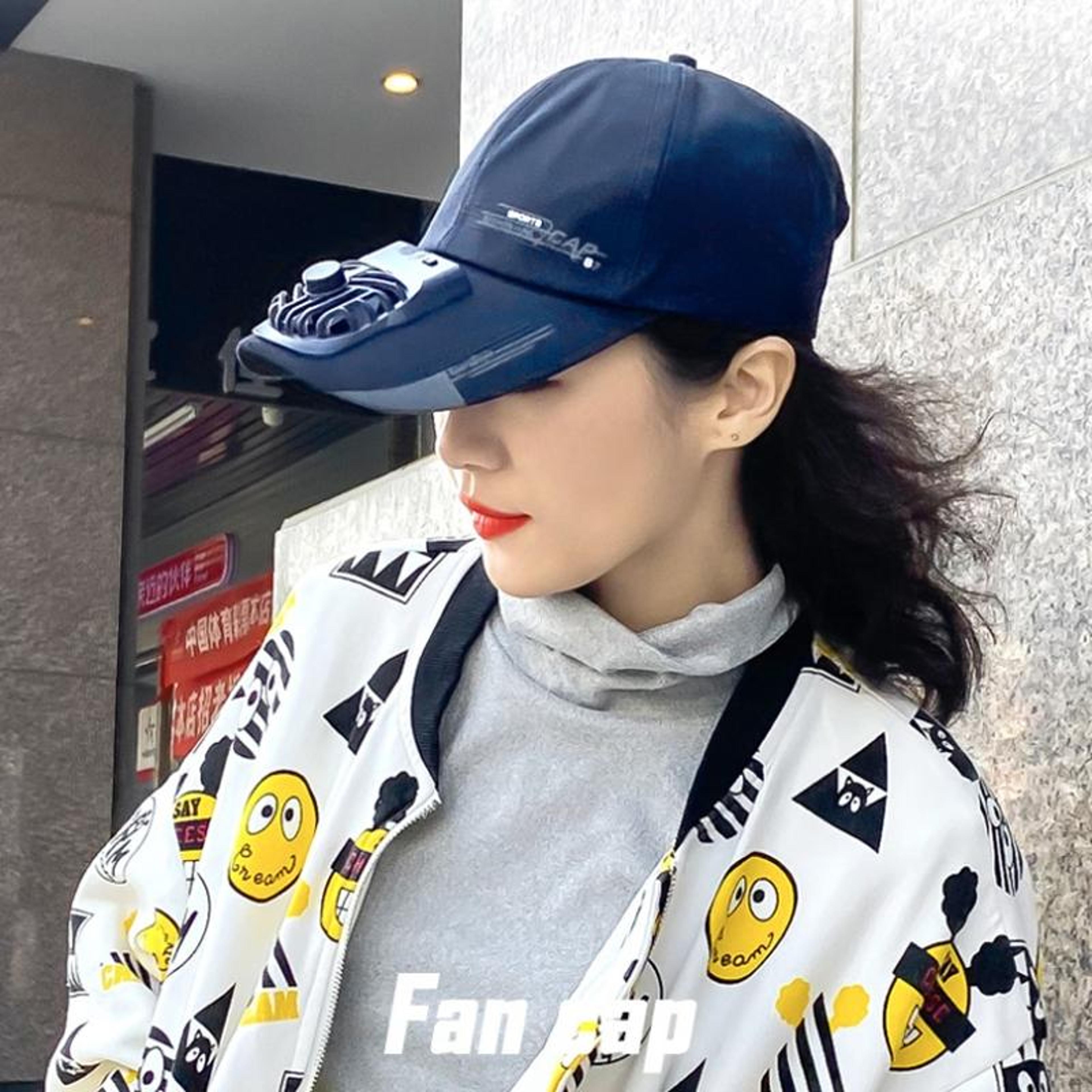 portable usb fan cap rechargeable cooling hat adjustable outdoor sun protection baseball cap