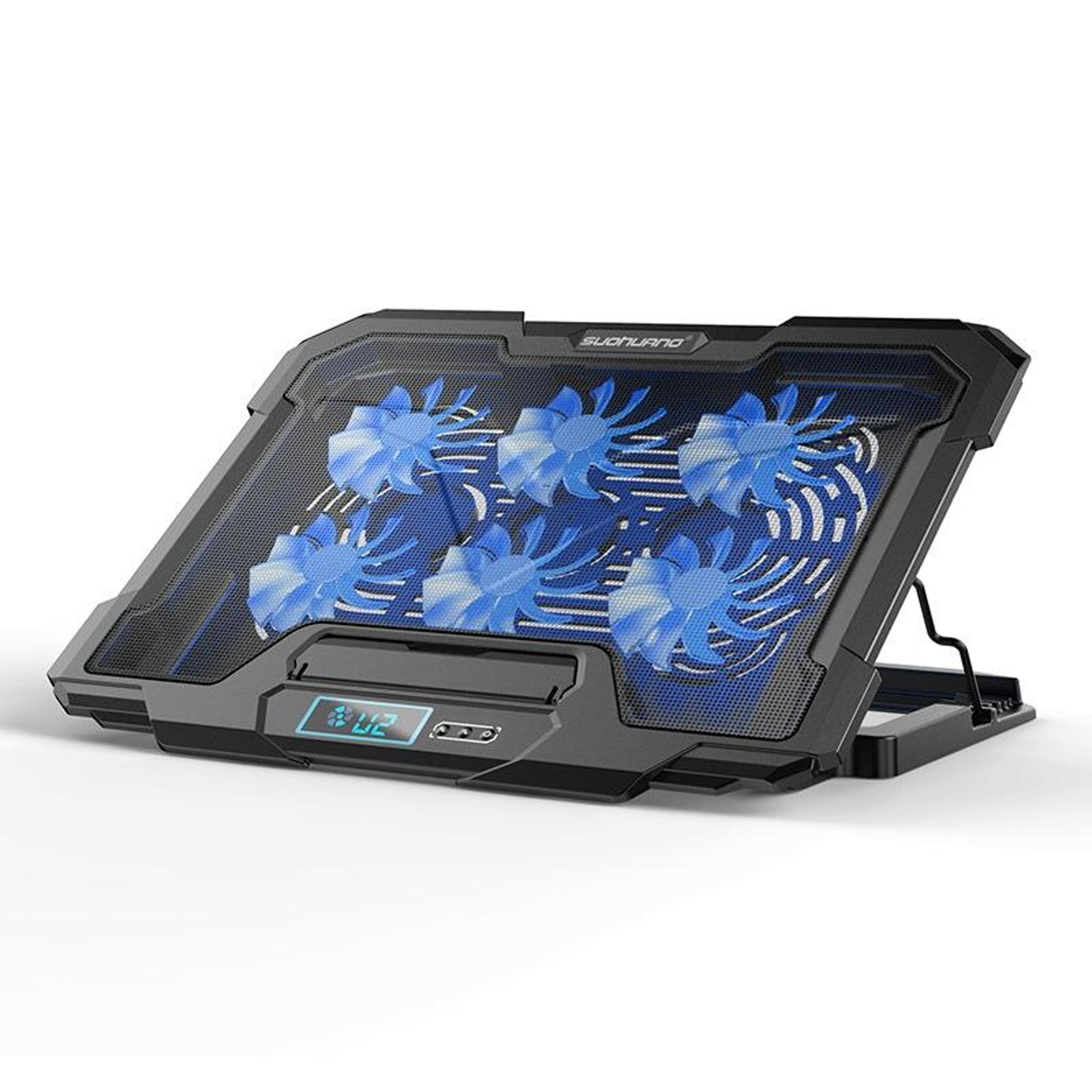 laptop cooling pad with lcd display adjustable speed gaming notebook cooler for up to 17 inch laptops