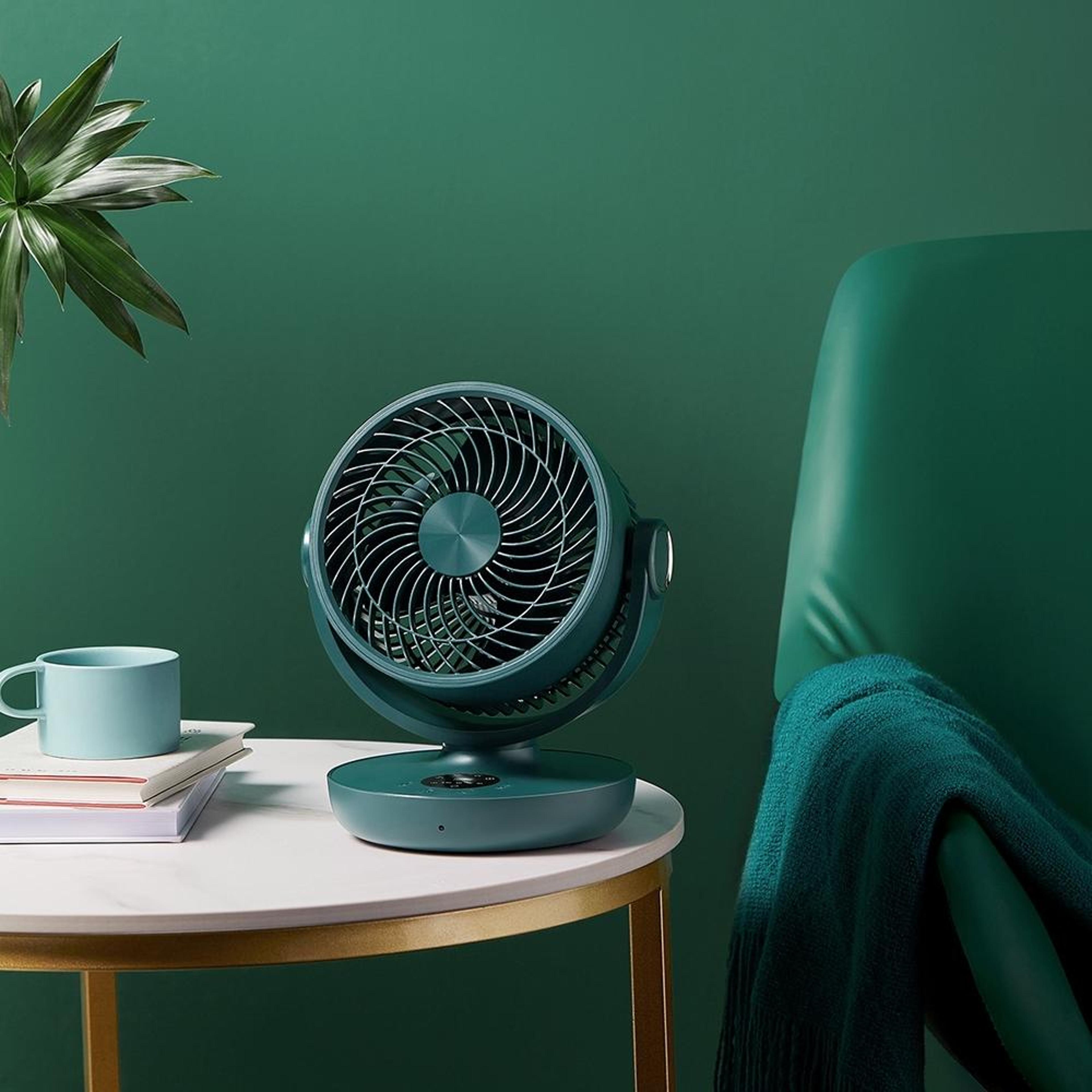 adjustable desktop fan with led digital display rechargeable air circulation oscillating fan