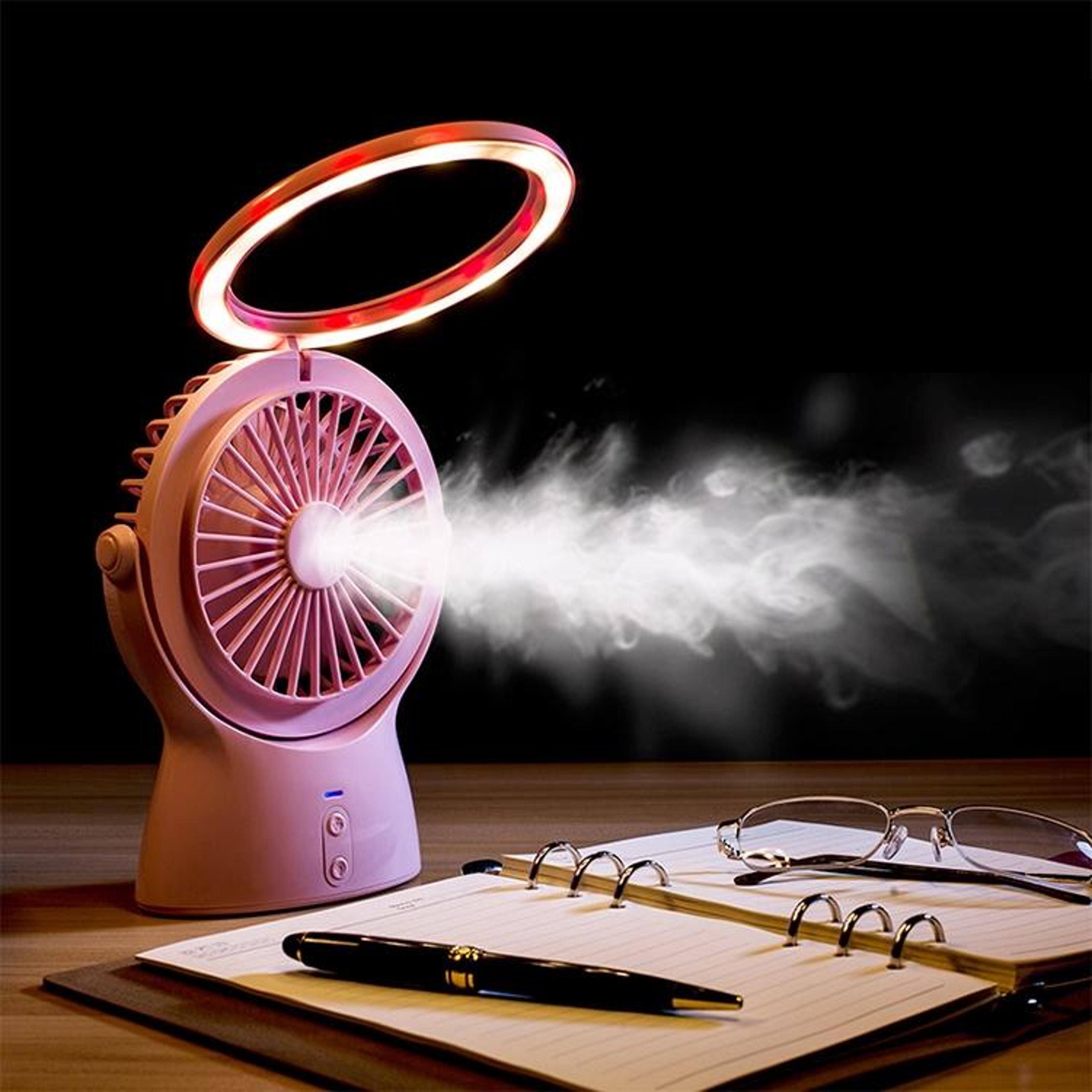 portable usb fan with led table lamp rechargeable desk fan with 3 speed quiet cooling