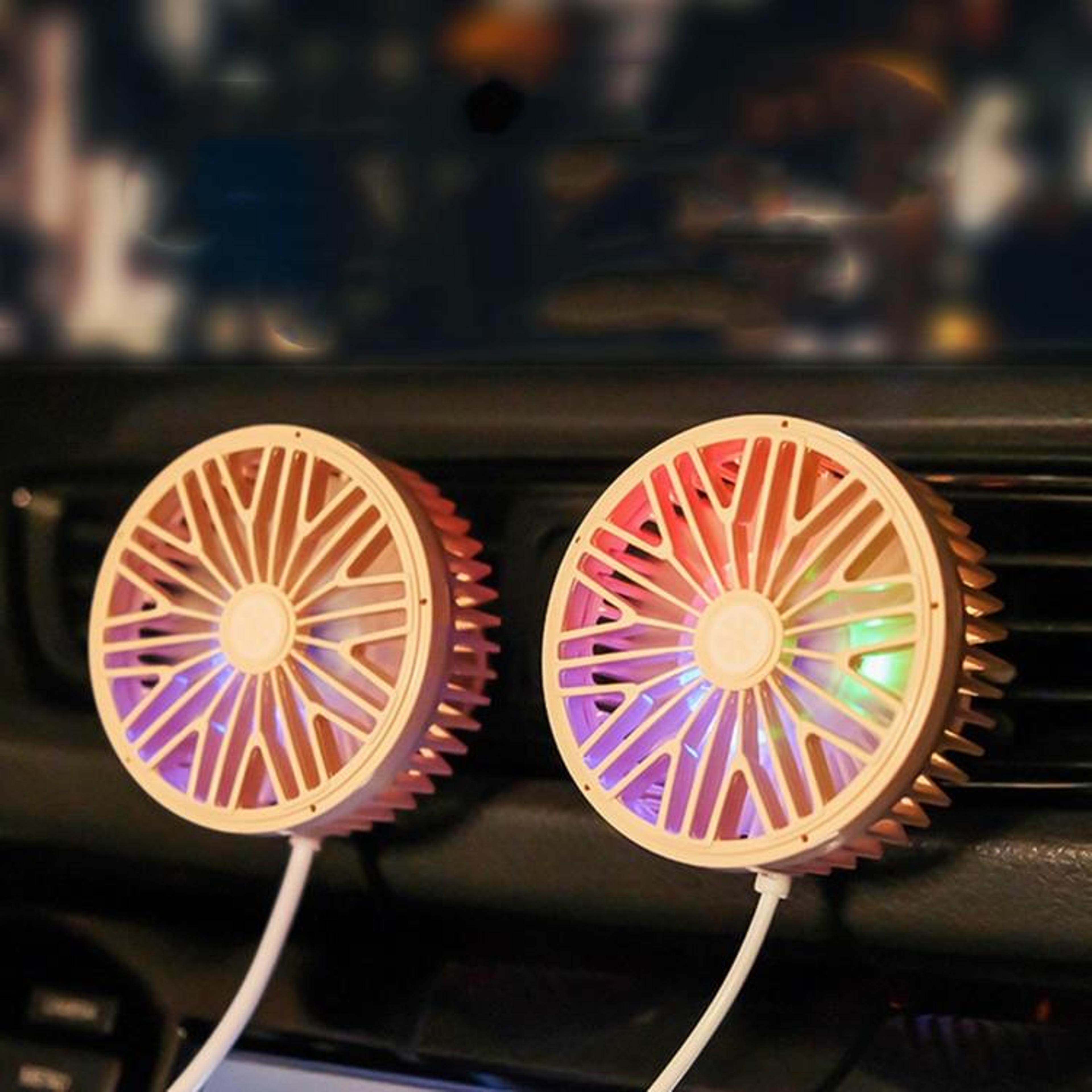 portable car vent fan usb mini led car fan adjustable air cooling fan for vehicle ac vent