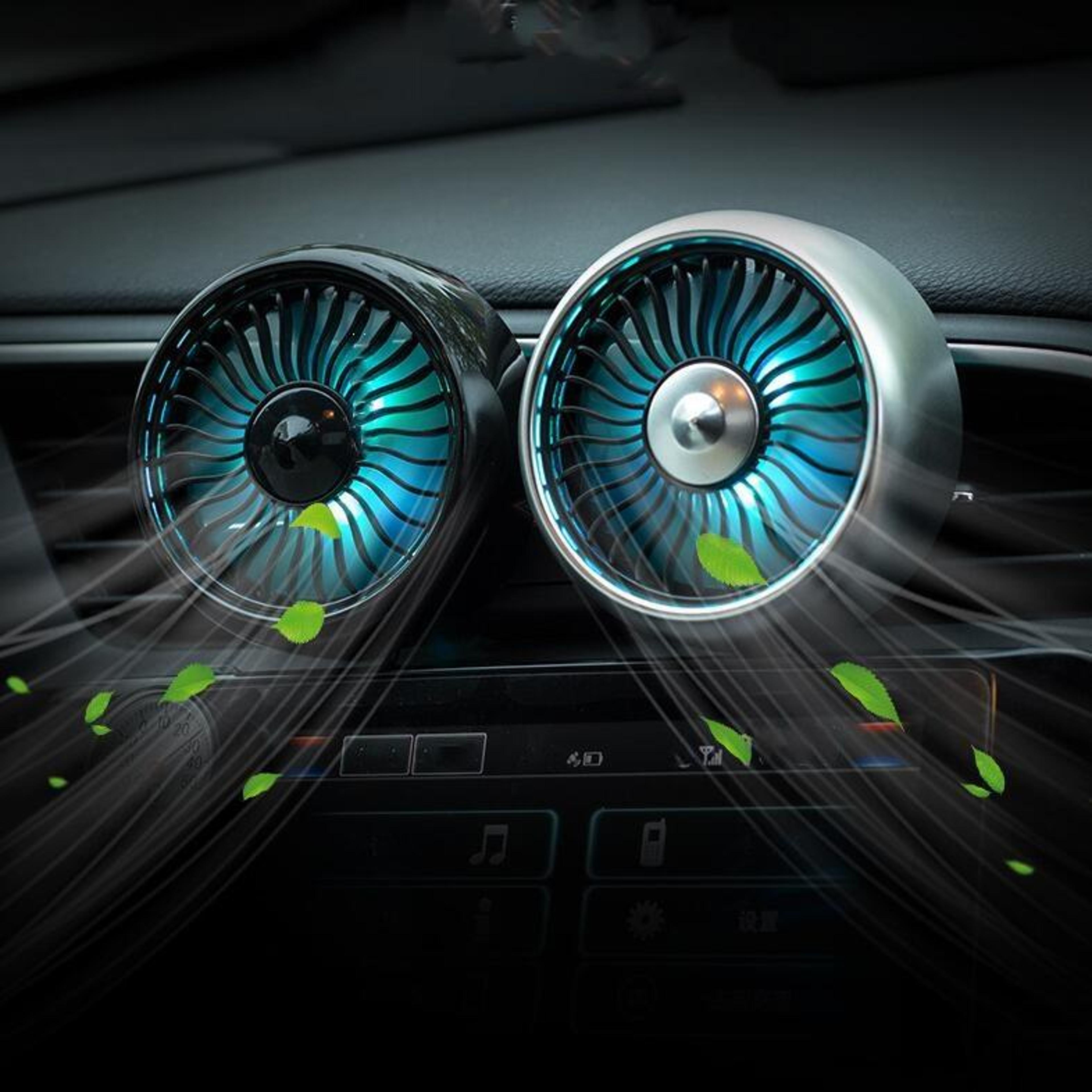 usb car air vent fan mini portable car usb fan with 3 speed cooling led light for cars trucks