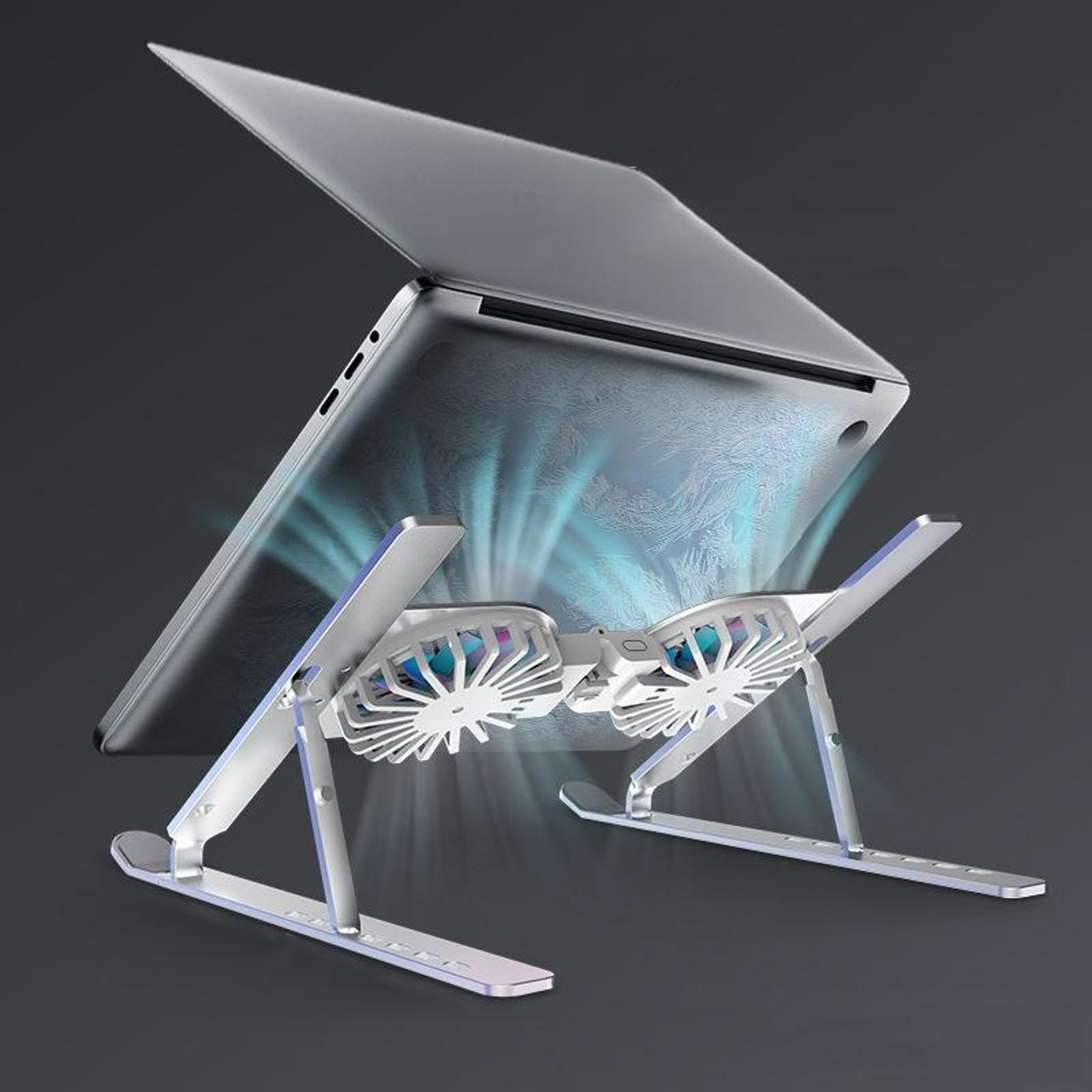 c9 pro rgb laptop stand with dual cooling fan adjustable aluminum laptop cooling stand