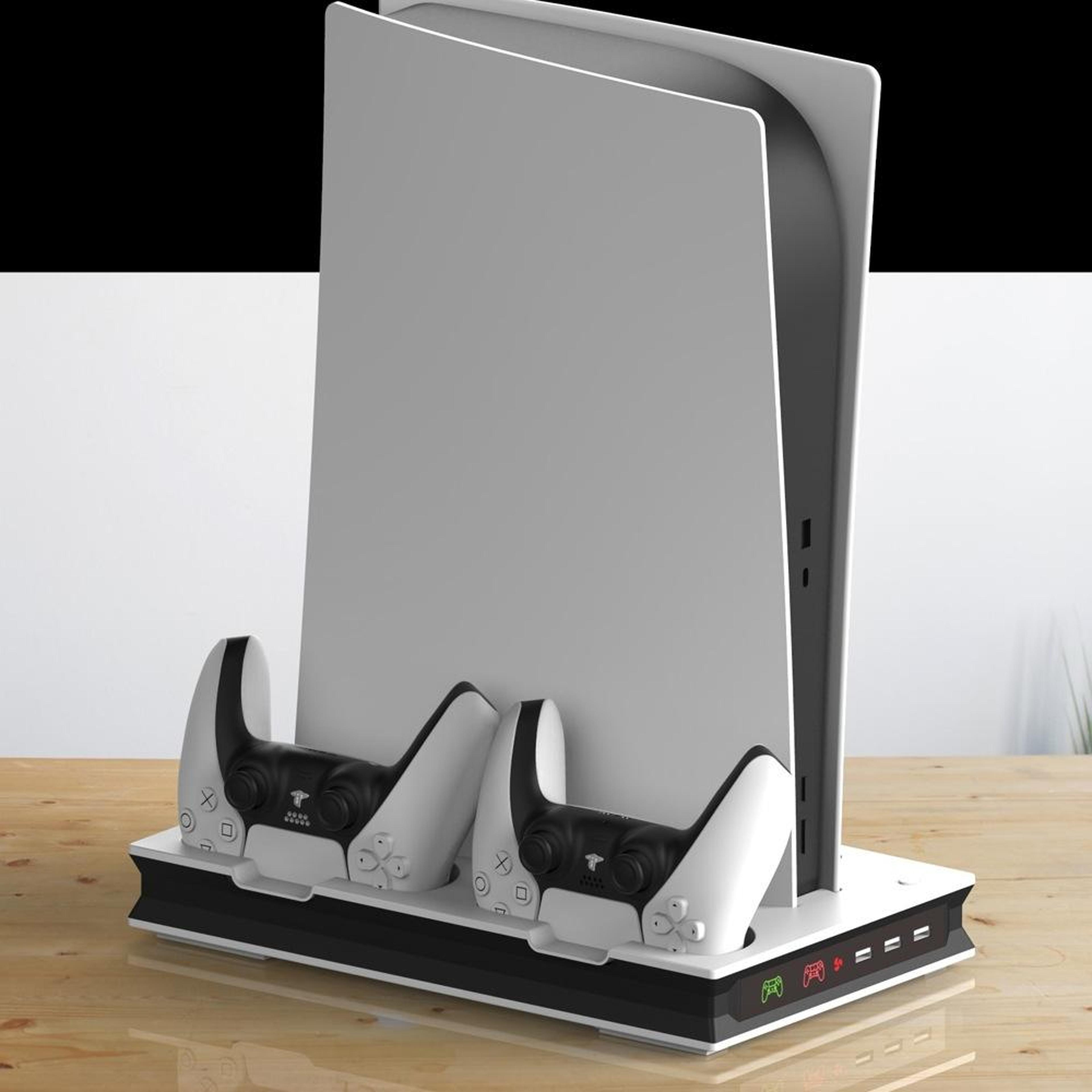 ps5 cooling stand with dual controller charging dock led indicators for ps5 digital and disc console