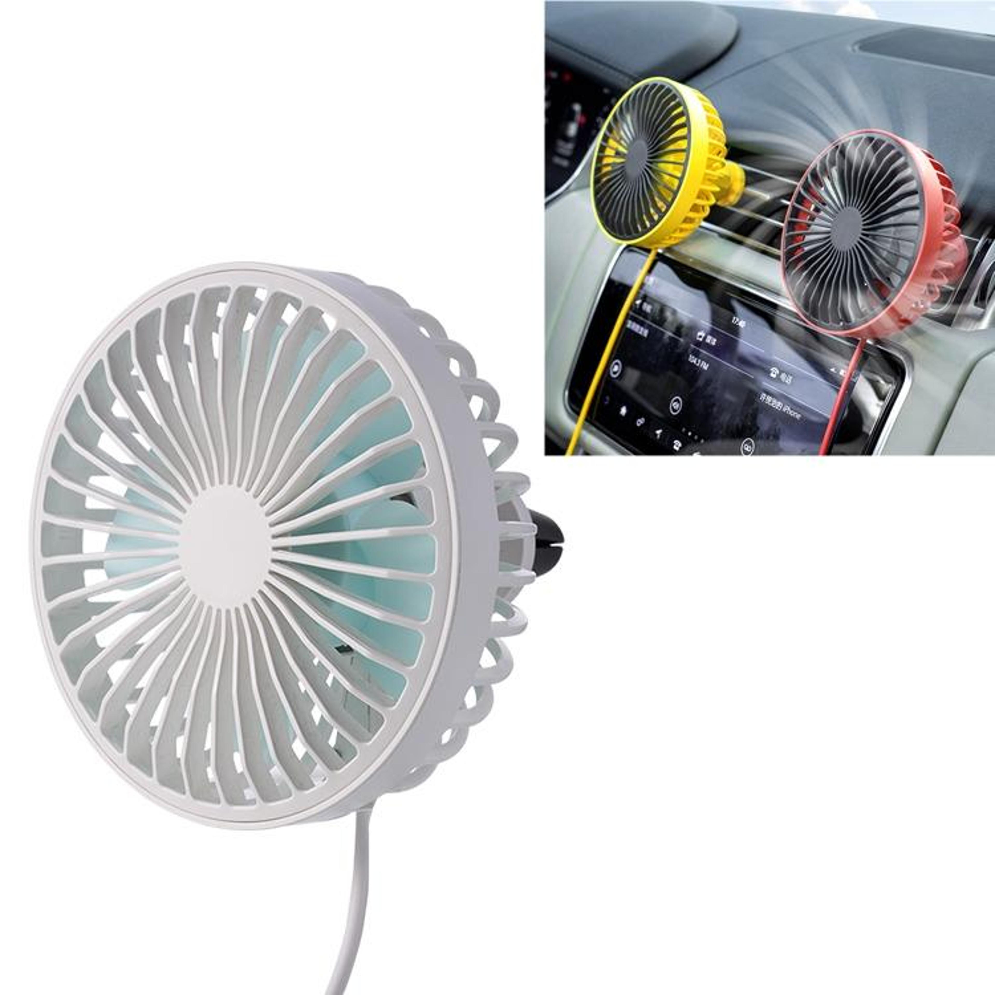 portable car air vent fan usb car cooling fan with 3 speeds led light for vehicle air outlet