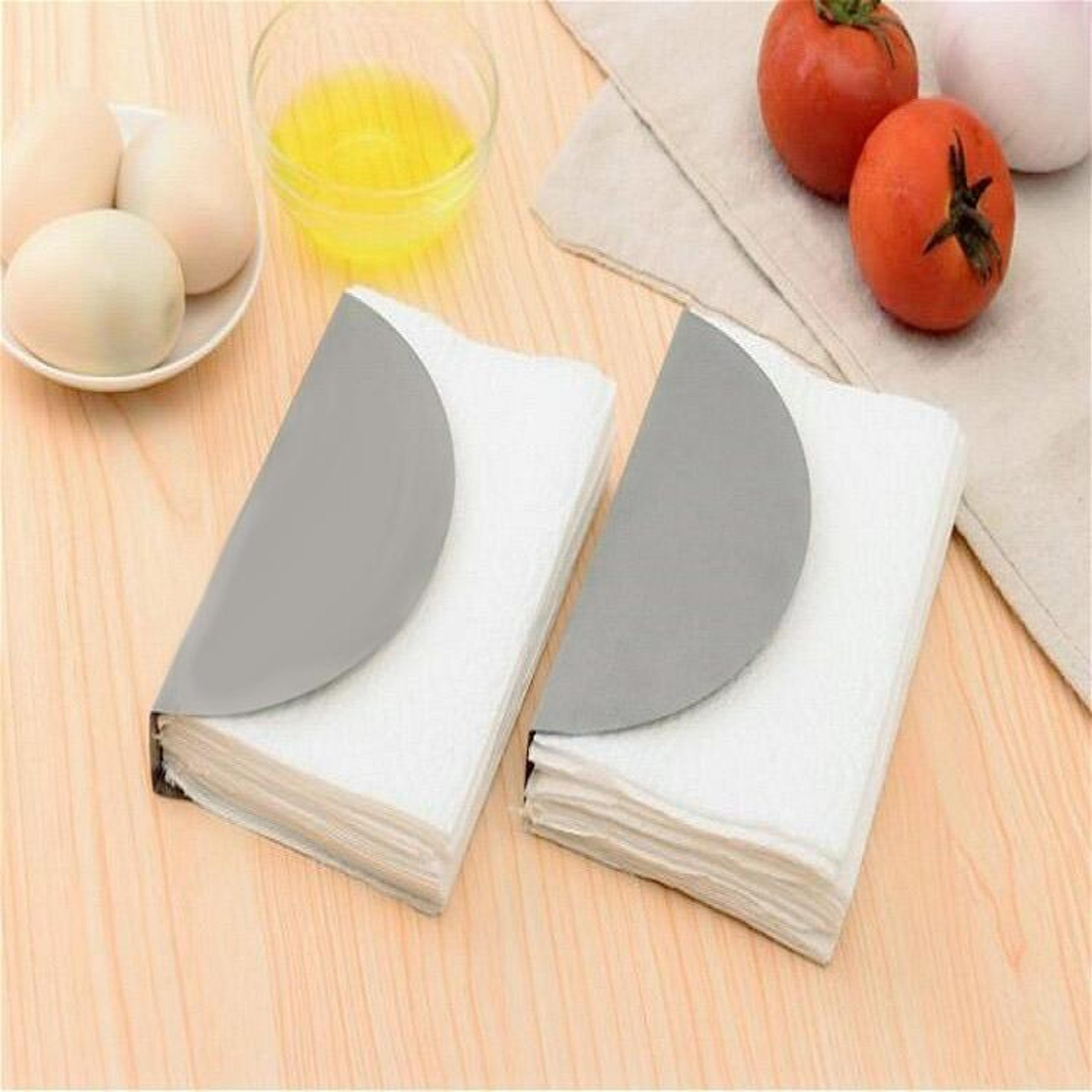 2pcs stainless steel napkin holder fan shaped table napkin holder for kitchen dining table