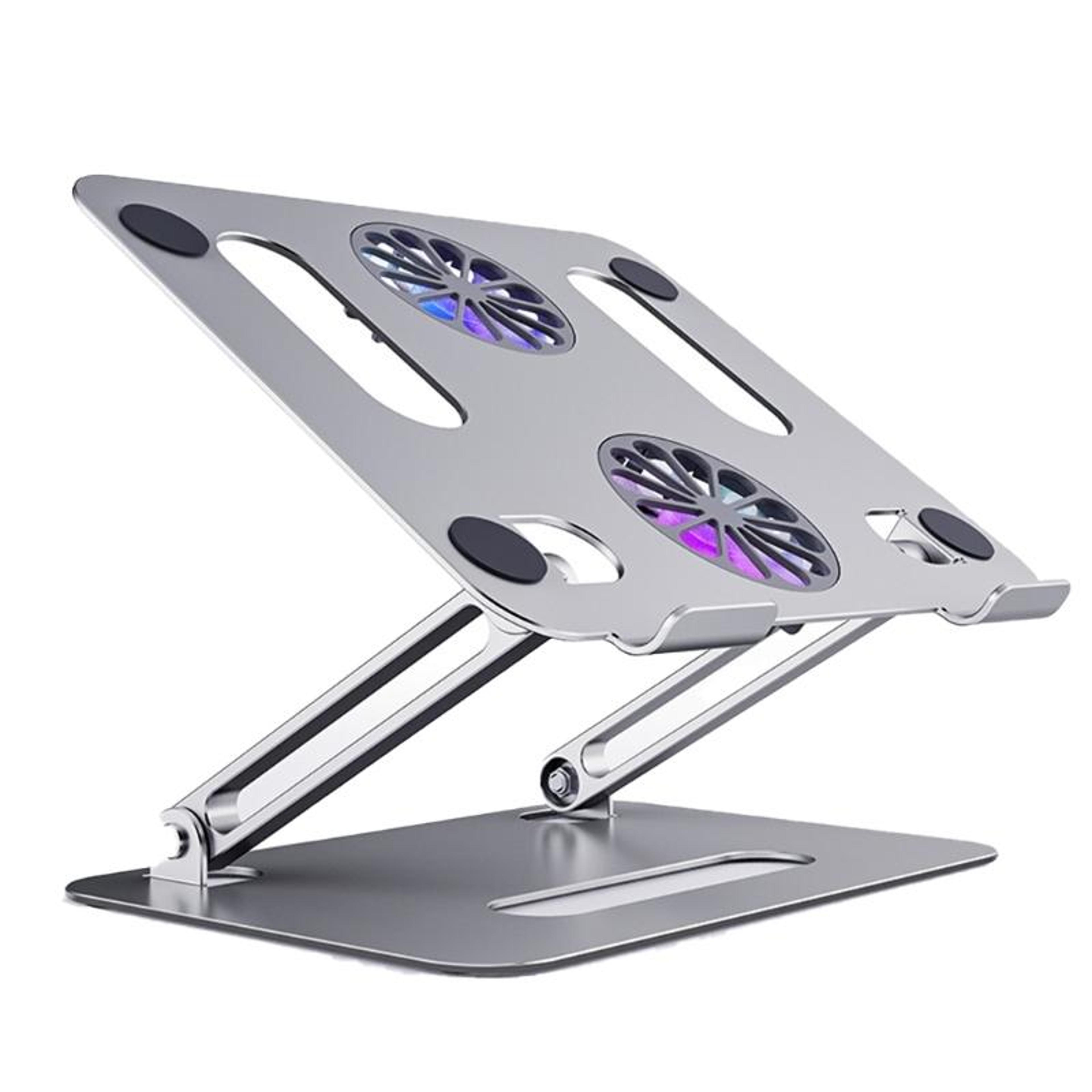 p43f adjustable laptop stand with laptop cooling stand dual fan aluminum alloy foldable riser