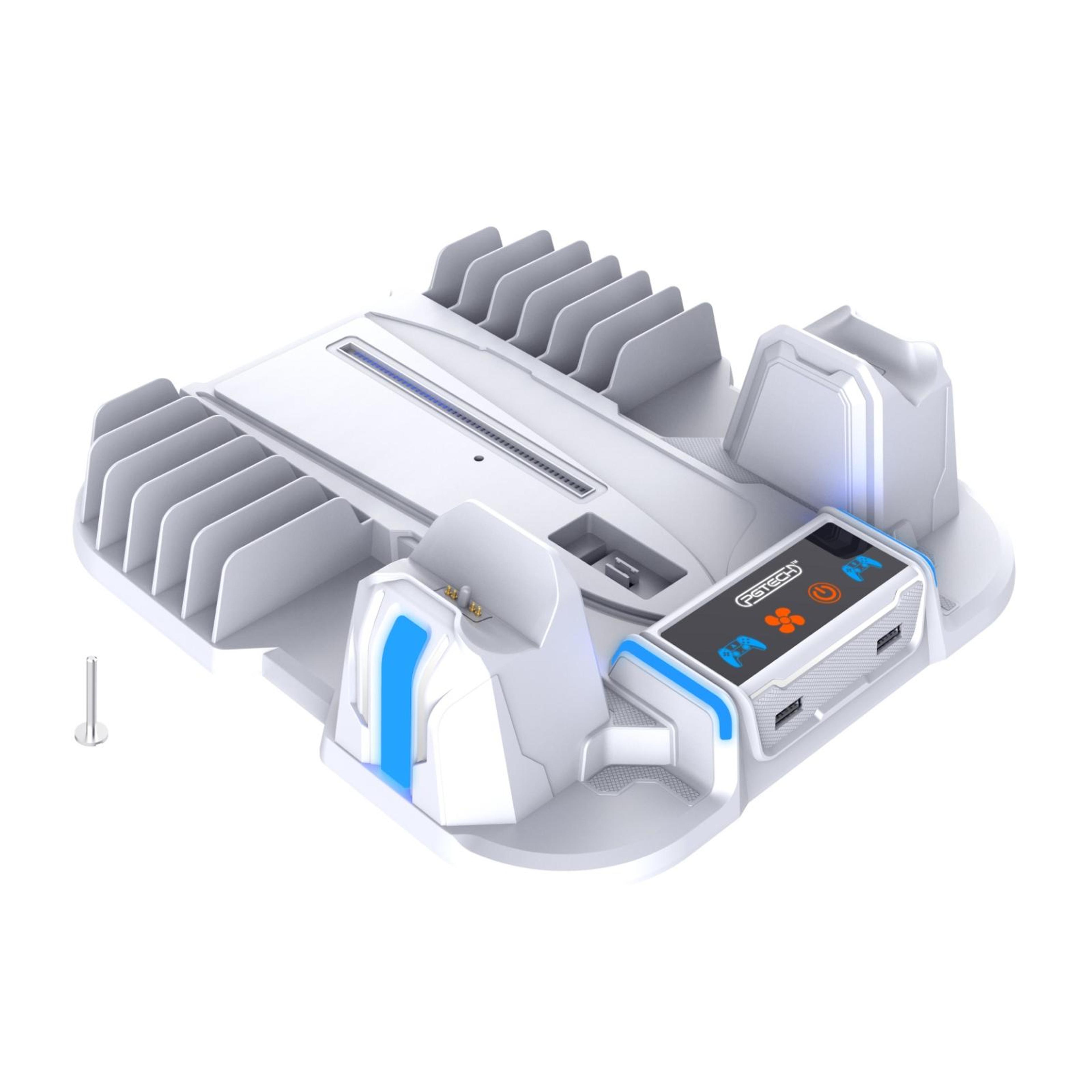 ps5 slim charging station with cooling stand dualsense controller charger and game disc storage