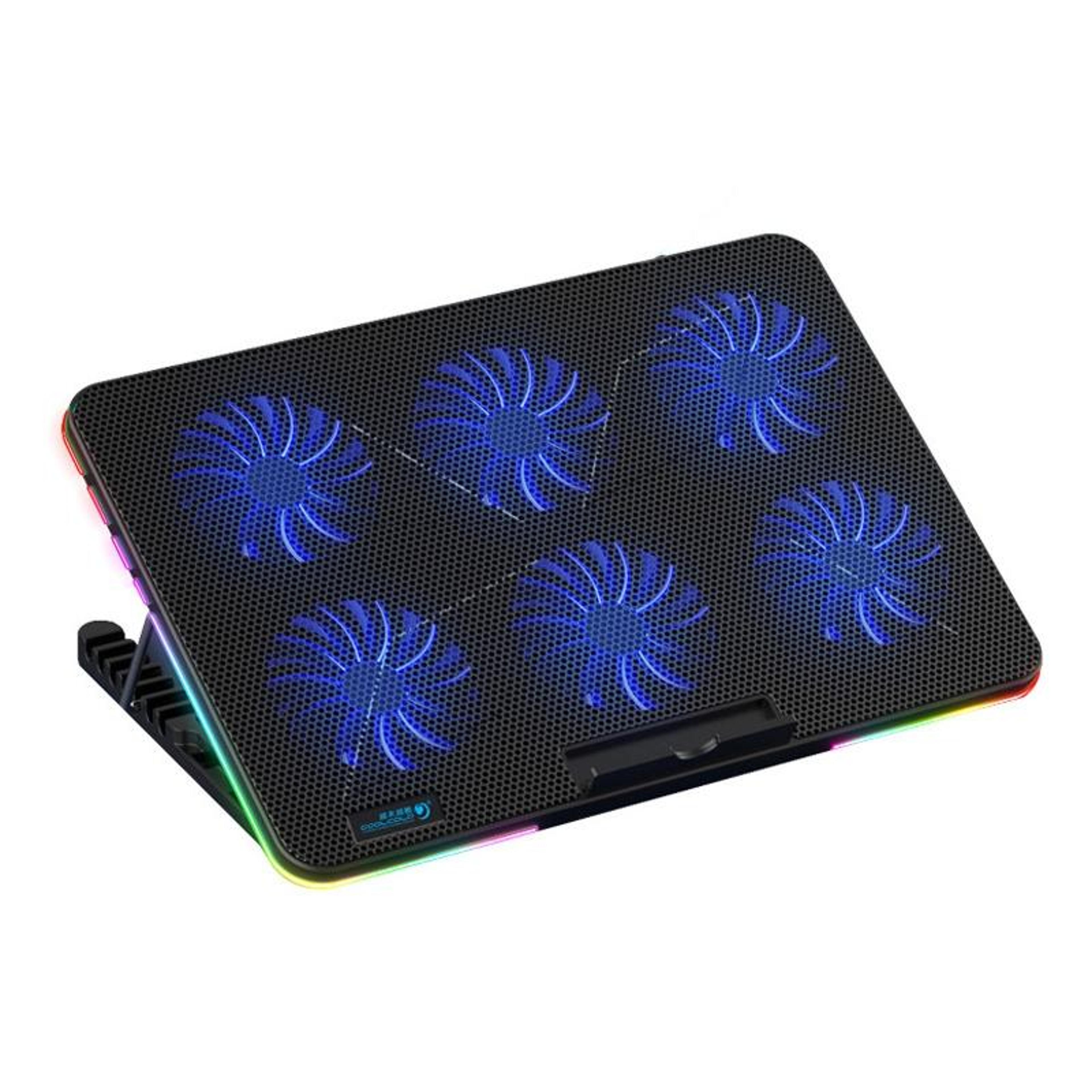 f5 laptop cooling pad with adjustable laptop stand 6 fan laptop cooler for up to 17 inch laptops
