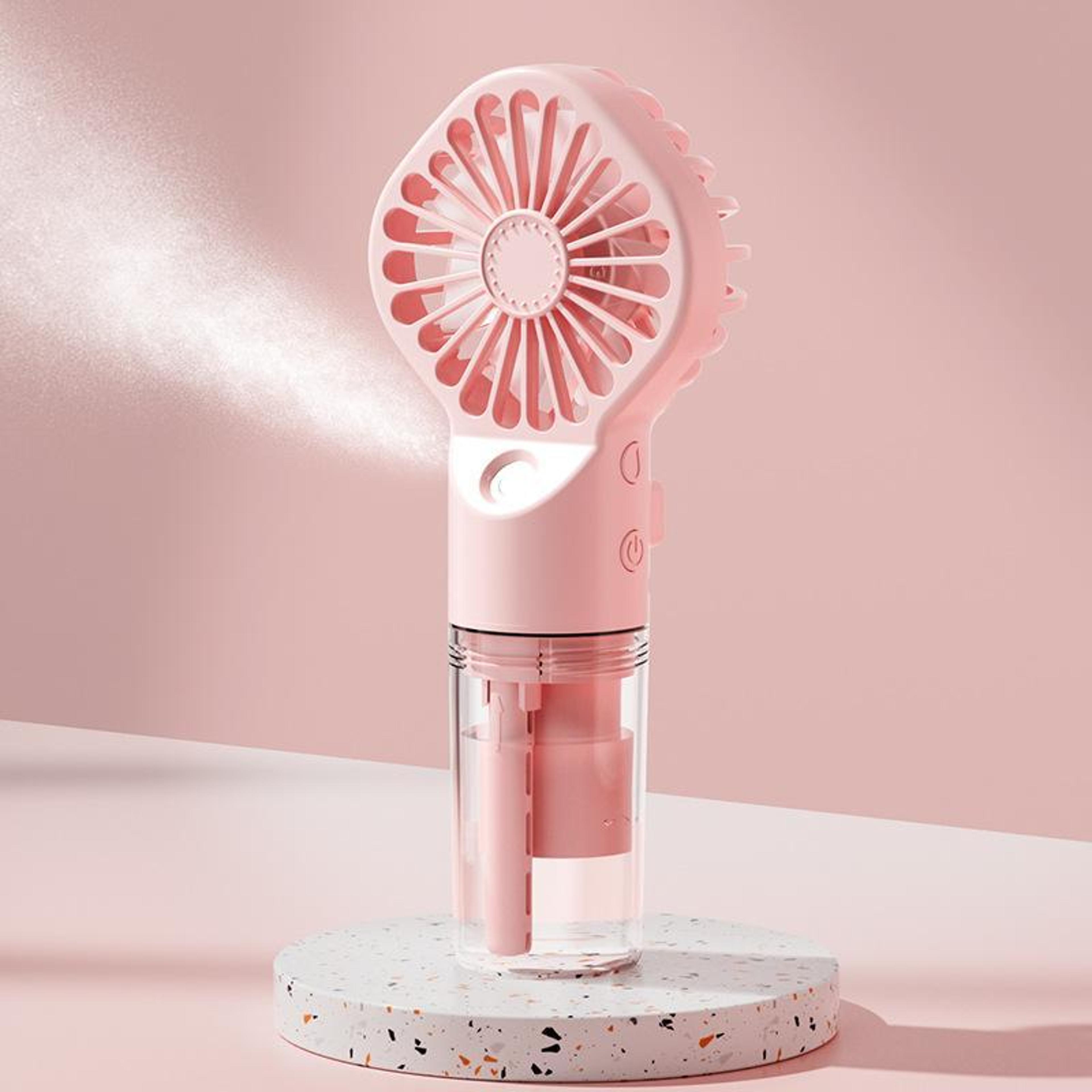 portable handheld misting fan type c rechargeable personal cooling fan with face mister