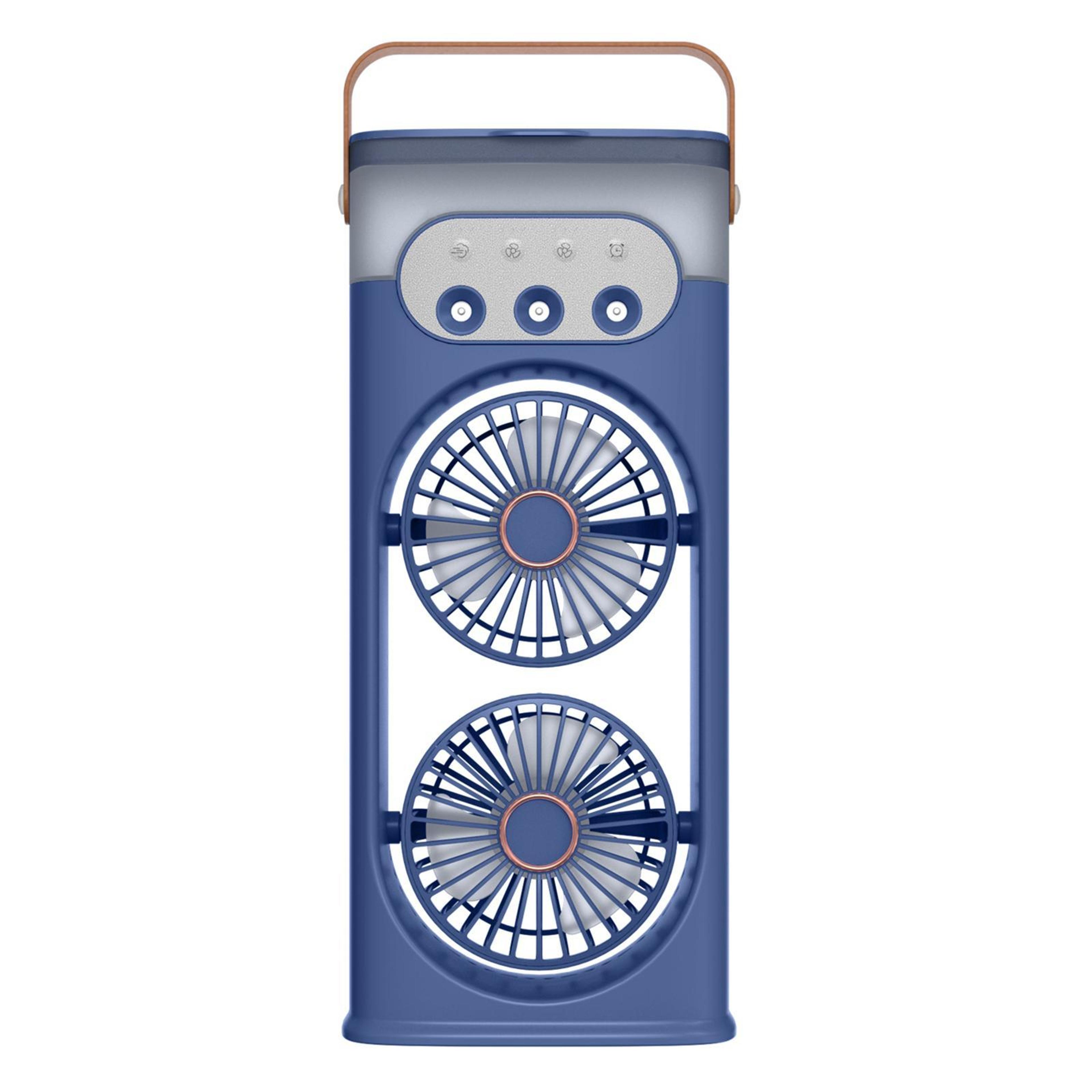 dual head mist fan with portable air cooler and humidifier for powerful personal cooling