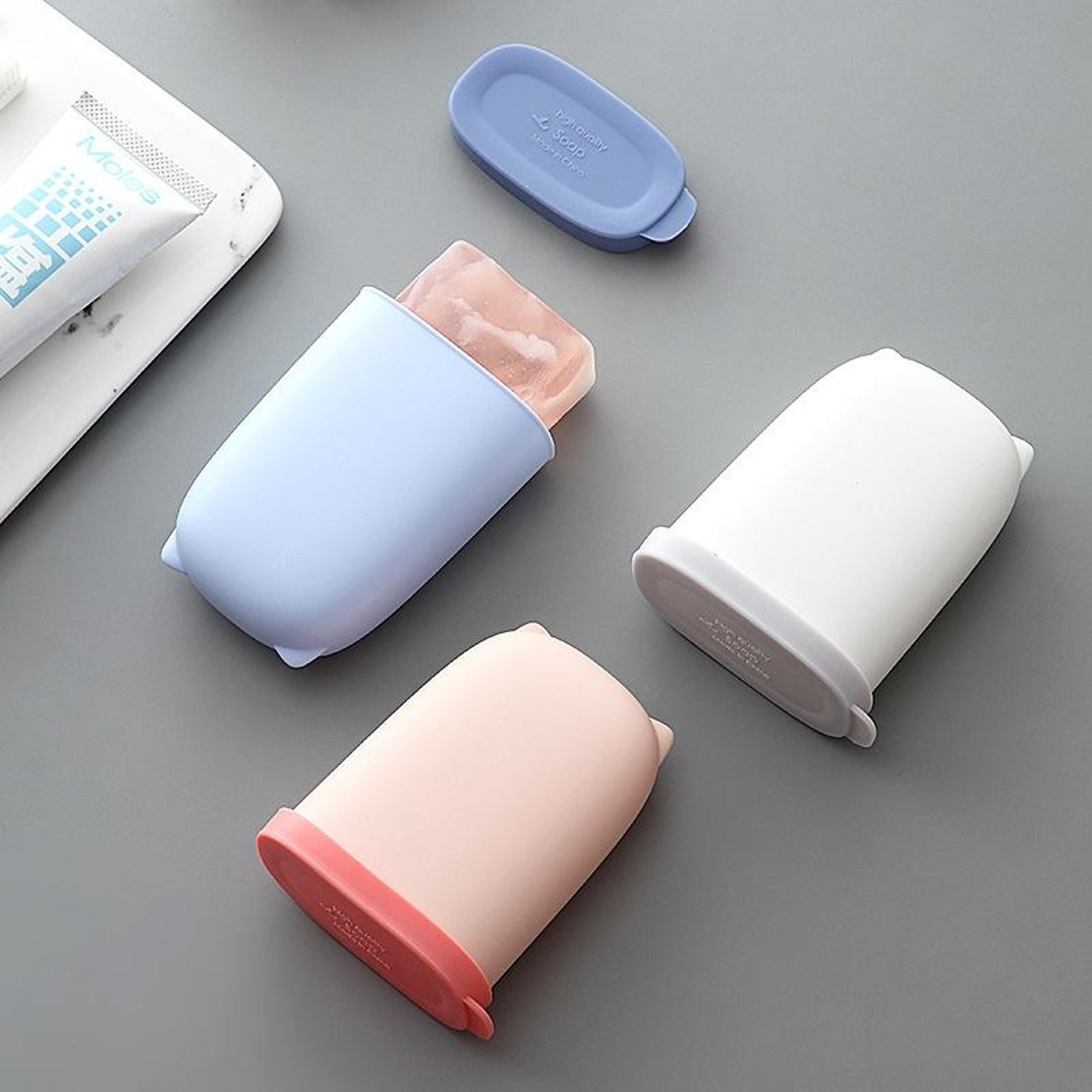 portable travel soap box leak proof soap case with silicone drain pad