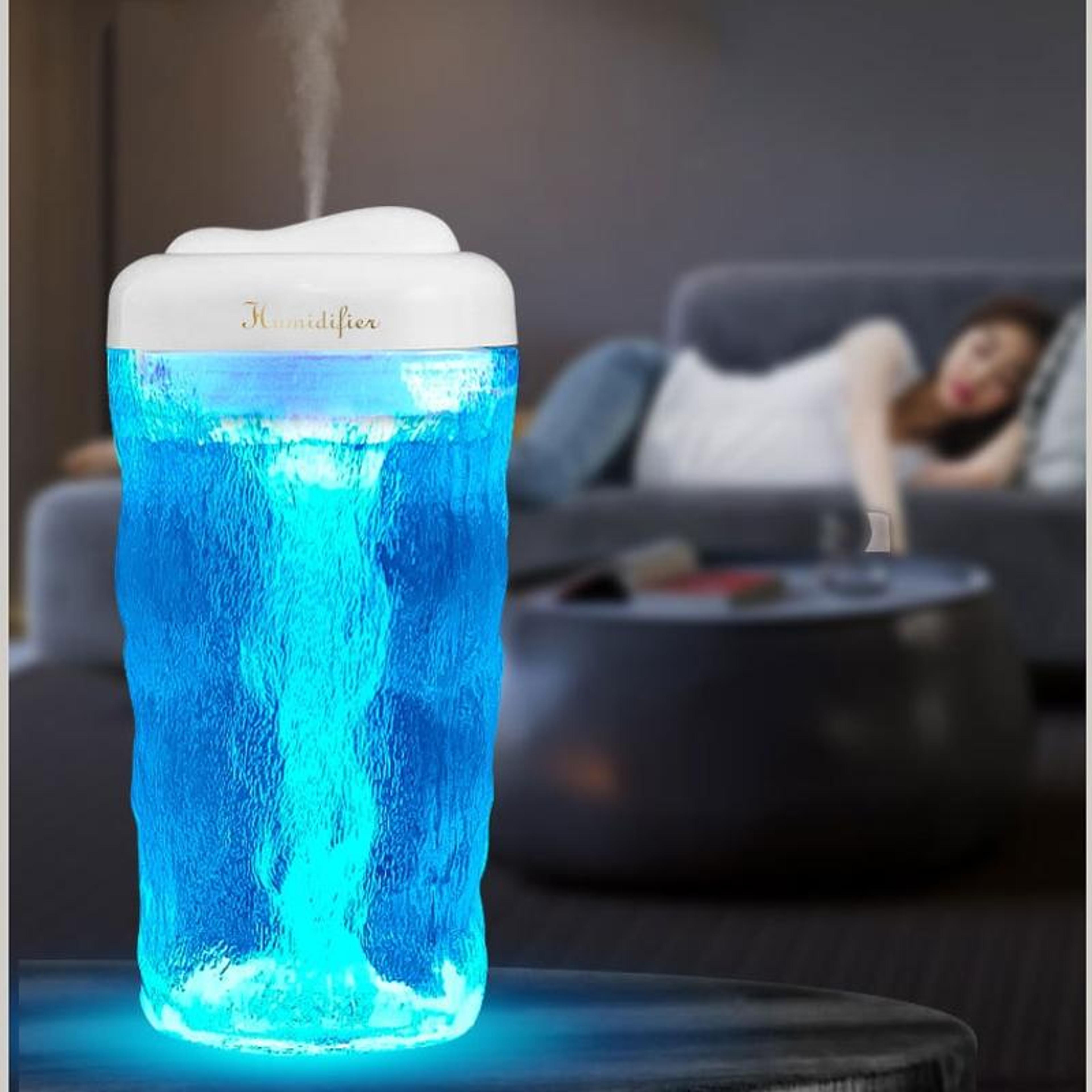 iceberg car humidifier usb aromatherapy diffuser with colorful night light quiet mist air moisturizer