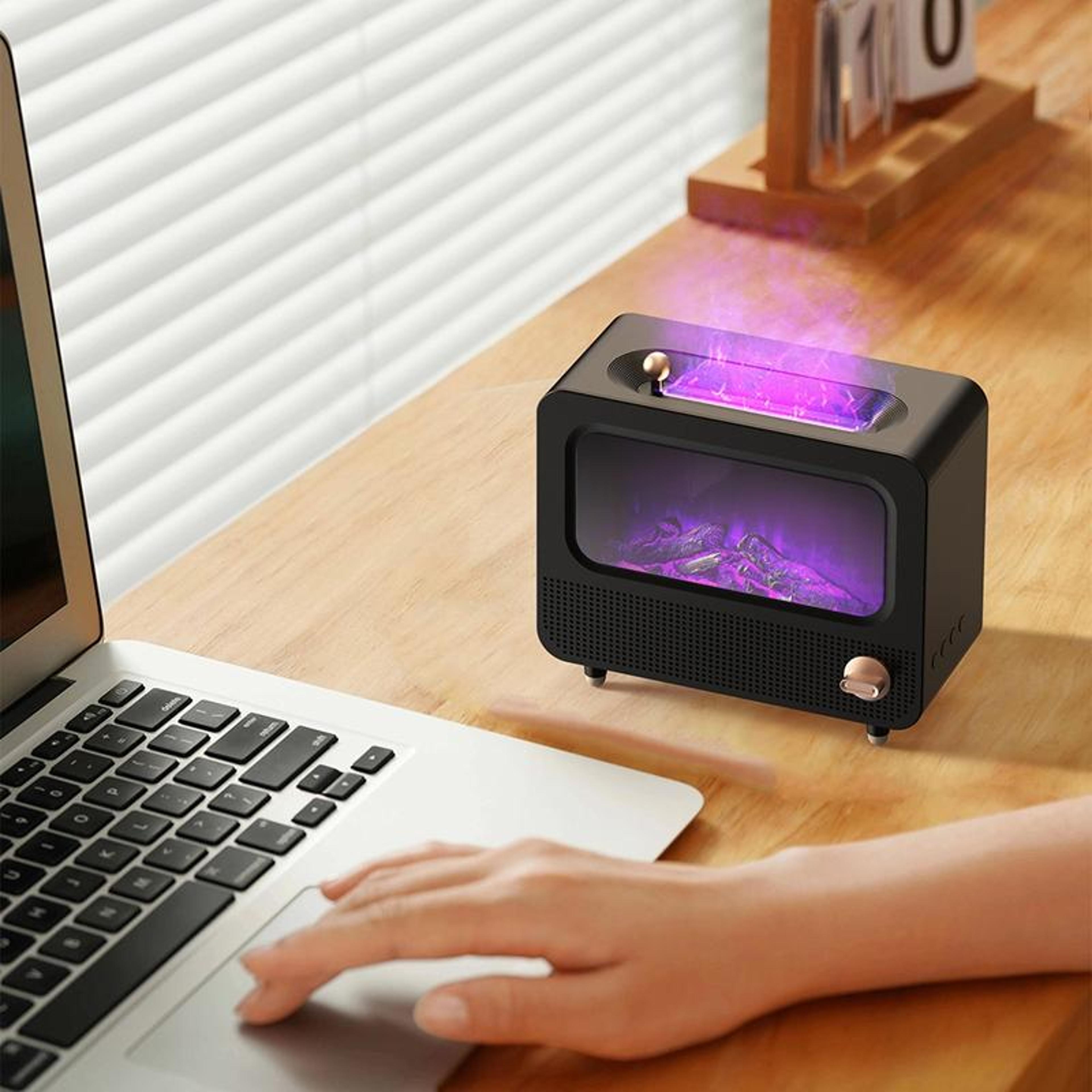 flame humidifier with white noise usb aromatherapy diffuser cool mist air moisturizer