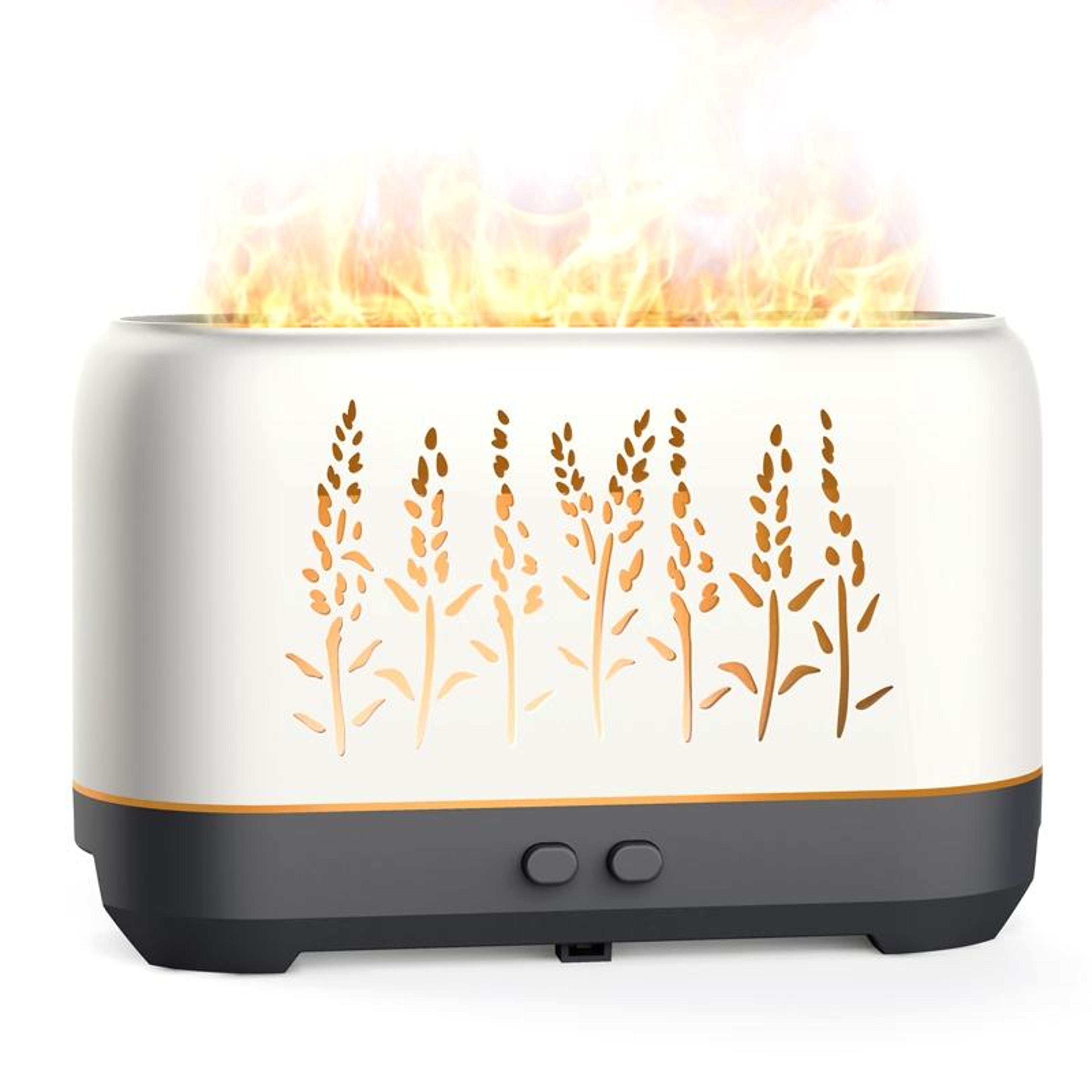wood grain aroma diffuser flame humidifier usb essential oil diffuser with night light