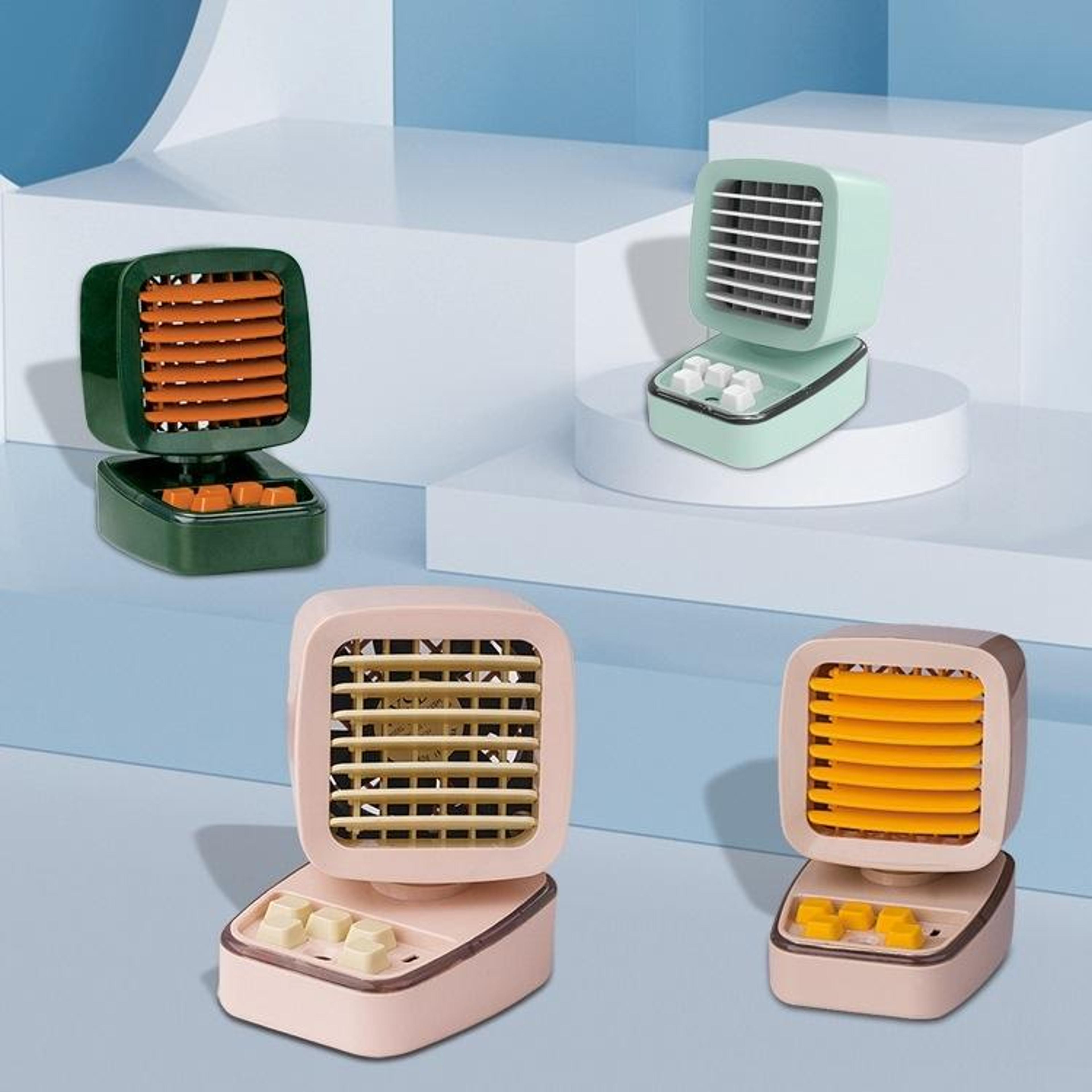 a5 portable air cooler usb cooling fan desktop humidifier with 3 speeds and led light