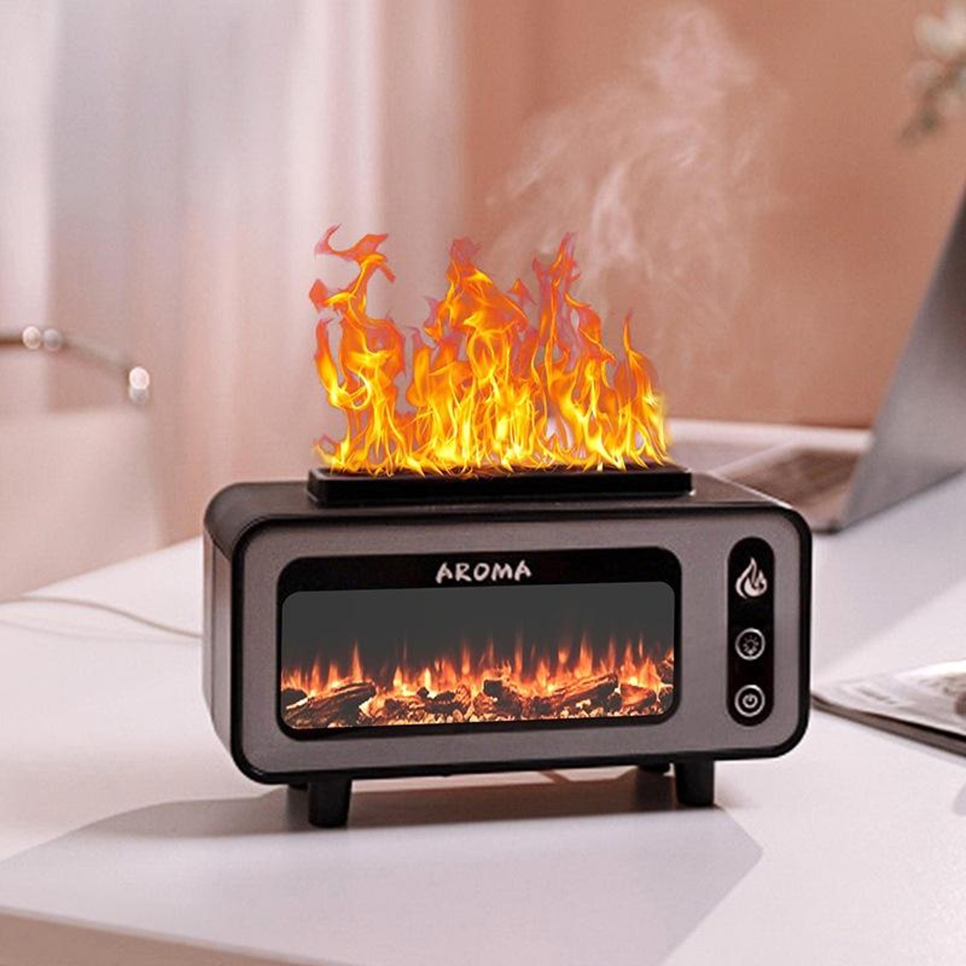 fireplace humidifier essential oil diffuser usb flame aroma diffuser with colorful night light