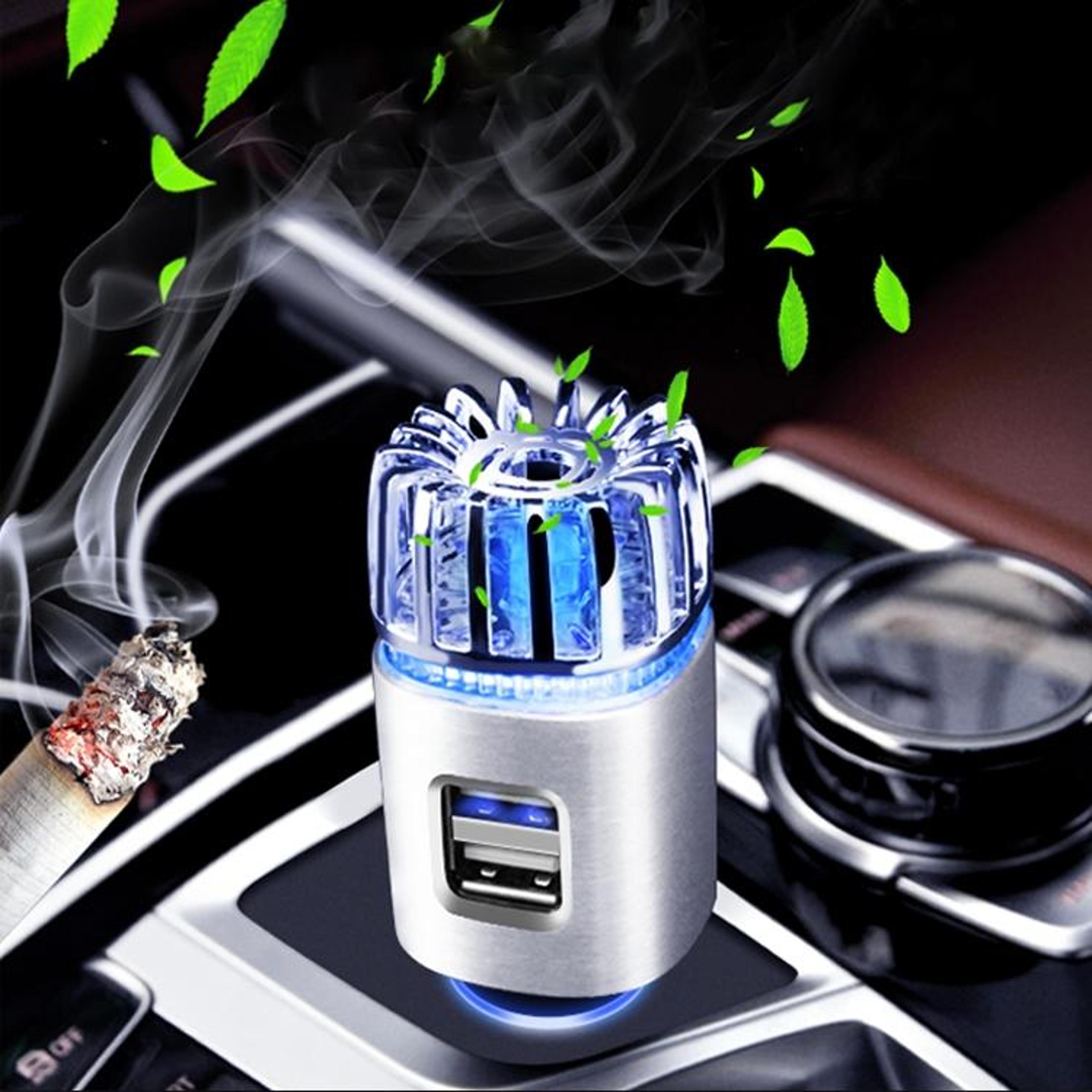 2 in 1 car air purifier negative ion aromatherapy diffuser with dual usb car charger