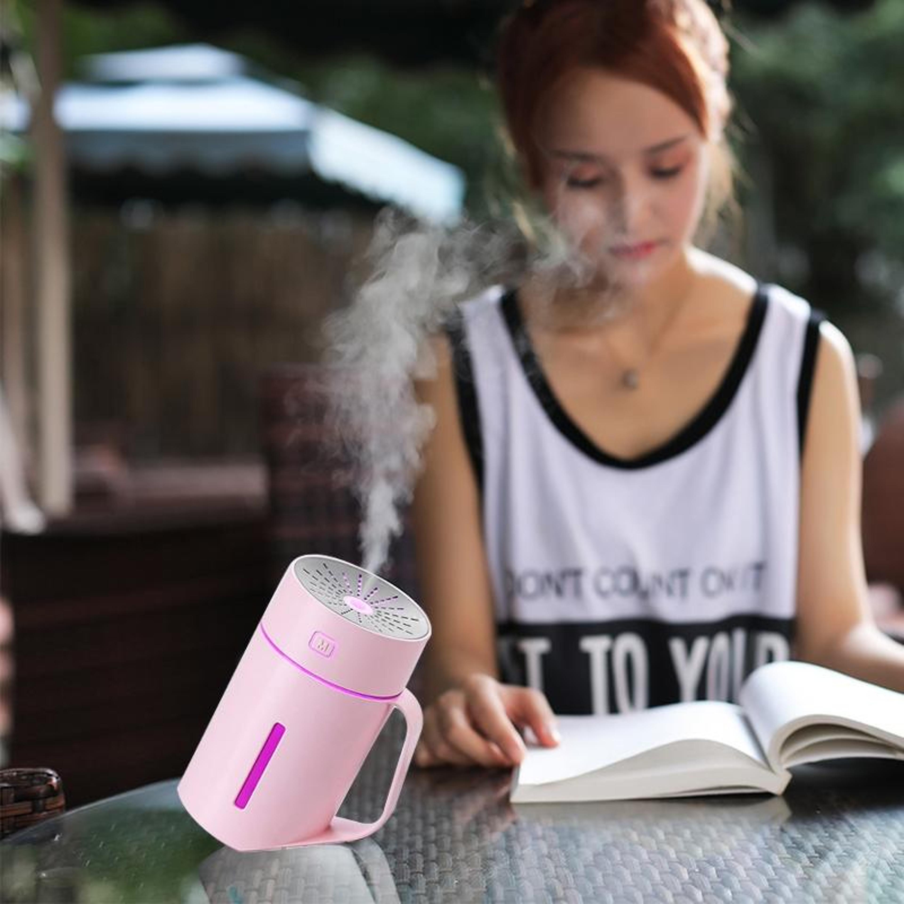 portable usb humidifier with led night light 420ml quiet cool mist air humidifier