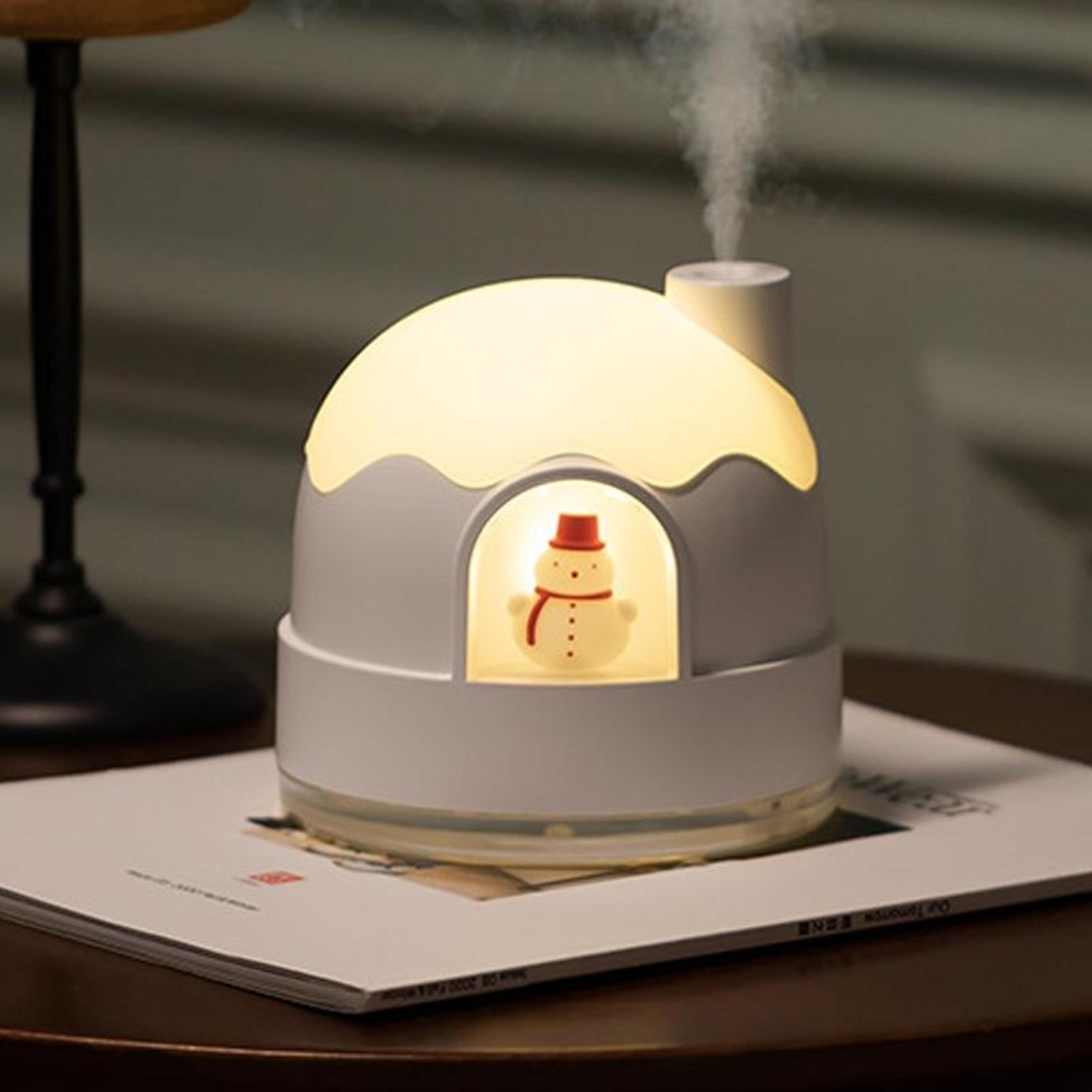 snowman usb humidifier with night light portable mini humidifier quiet cool mist air diffuser