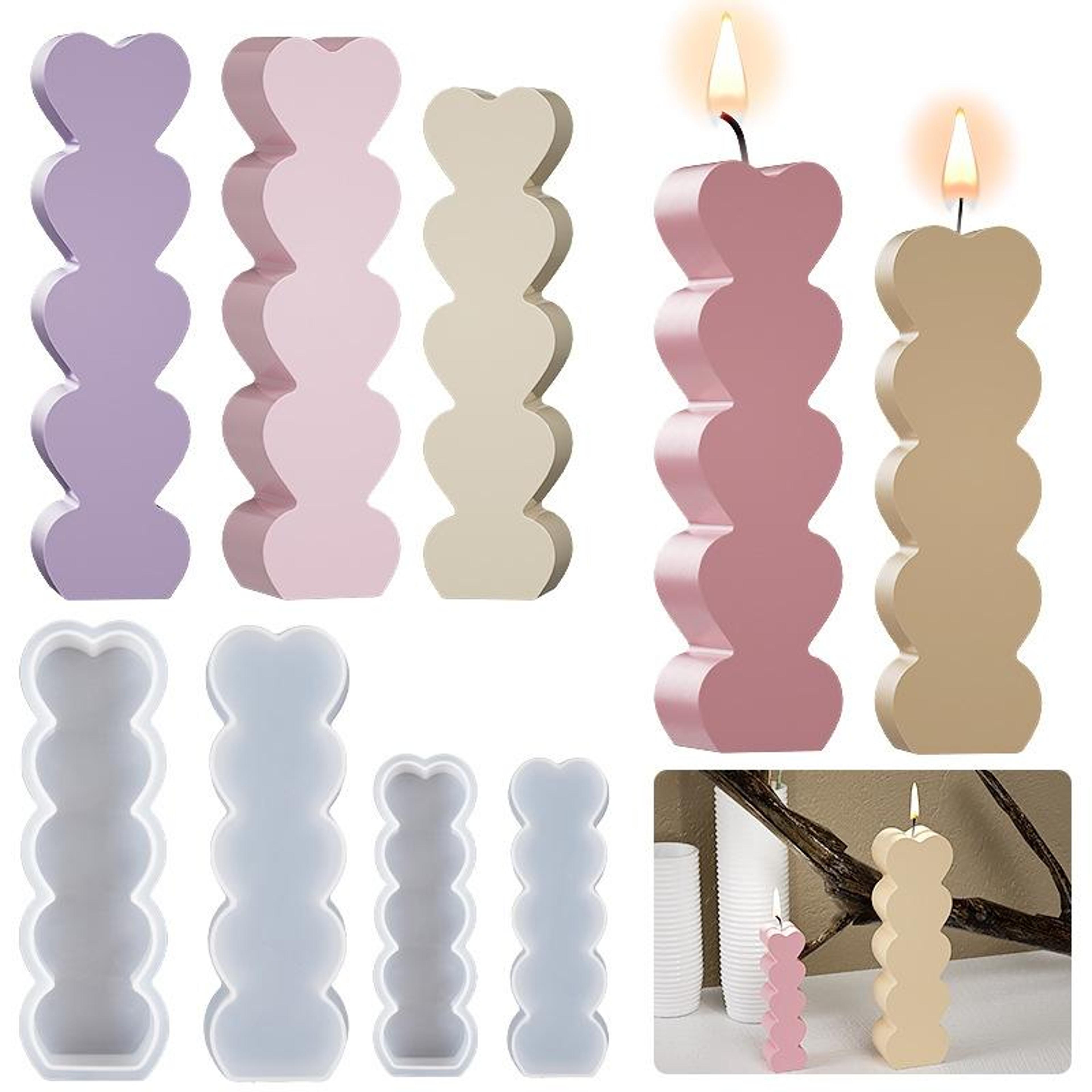 5 piece heart candle silicone mold set for diy epoxy resin mold candle soap and plaster crafts