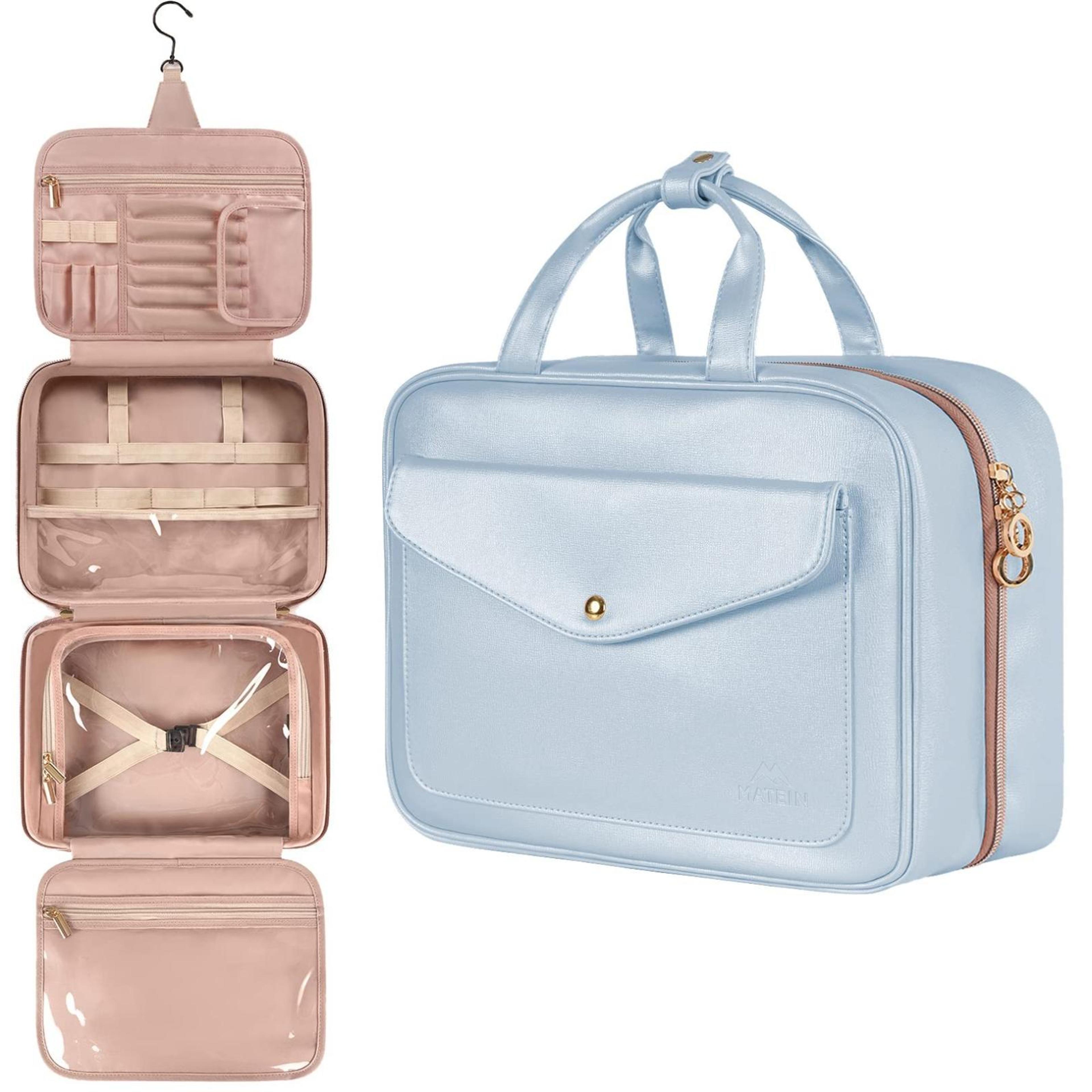 large capacity travel toiletry bag waterproof pu hanging makeup organizer