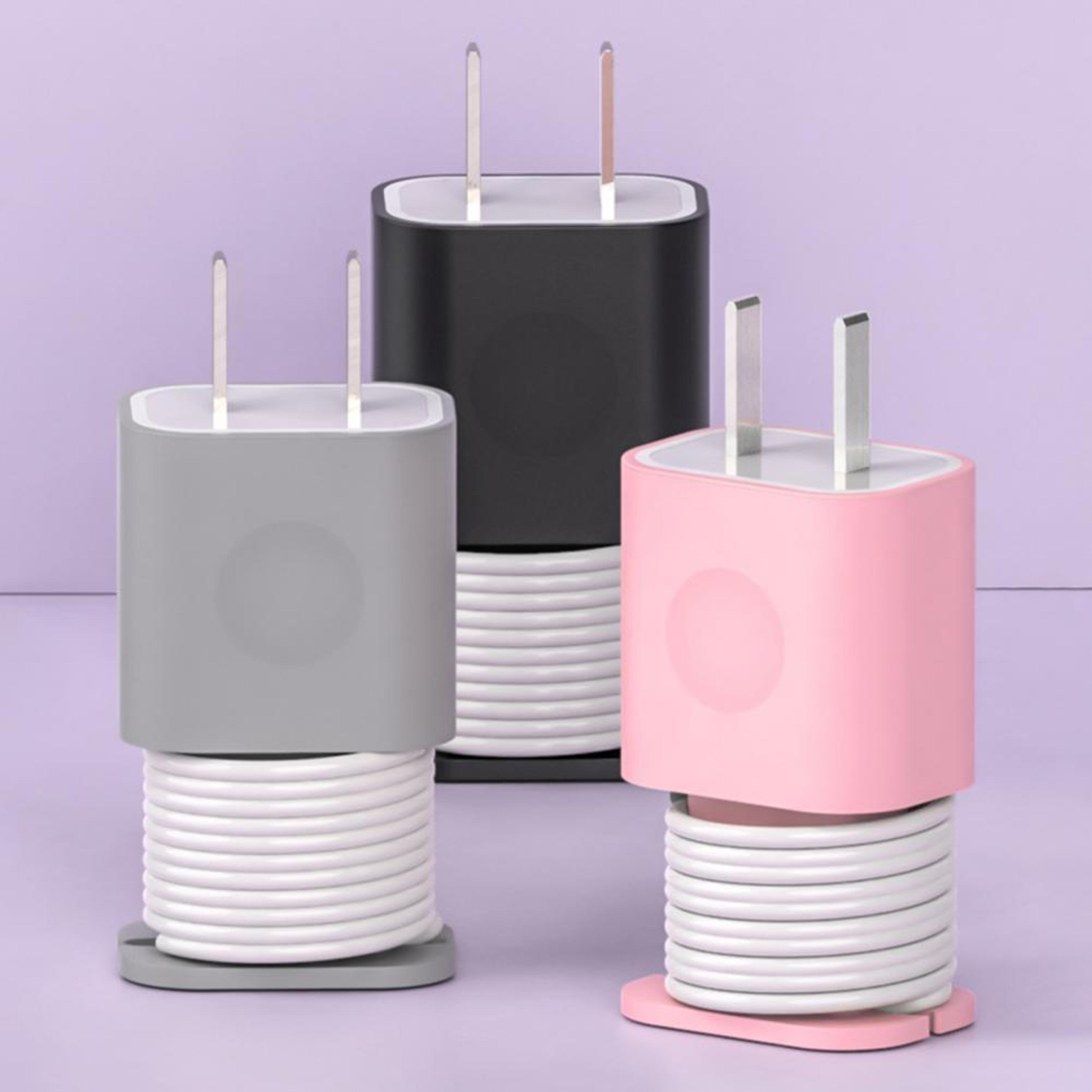 silicone charger case with cable organizer protective power adapter cover for iphone chargers