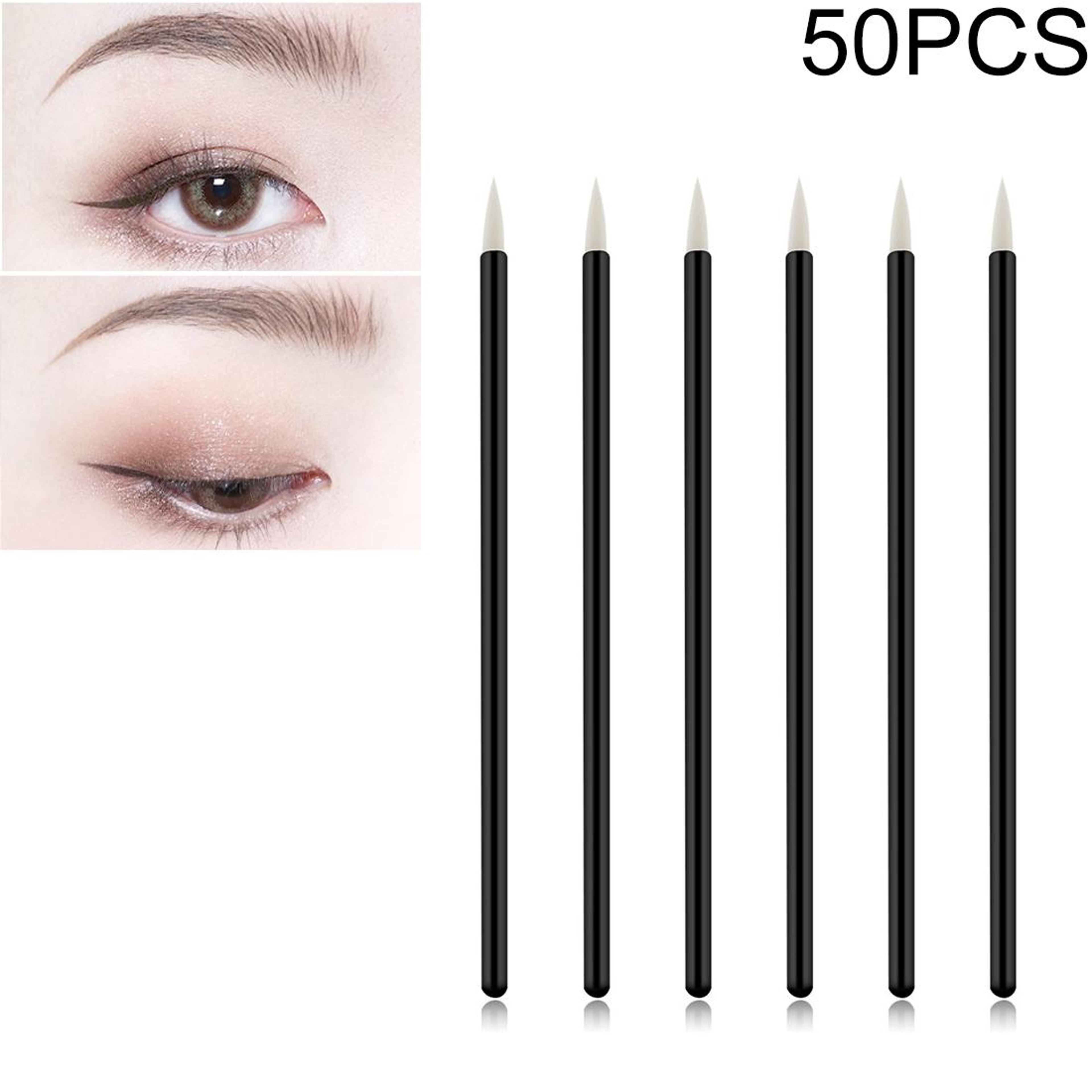50 pcs eyeliner brush disposable makeup brush set precision eye makeup tools