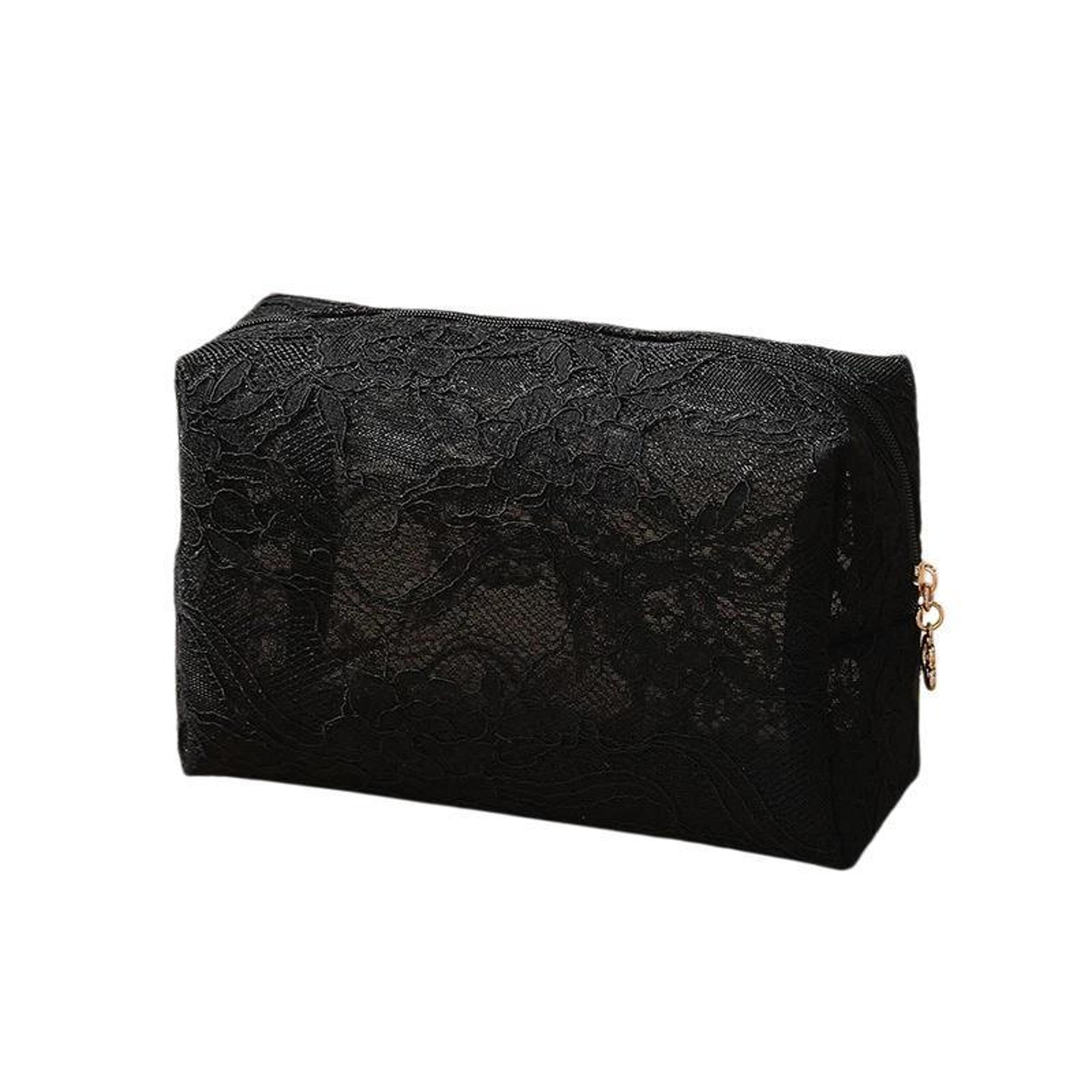 large makeup bag travel makeup organizer portable cosmetic storage bag with elegant lace design