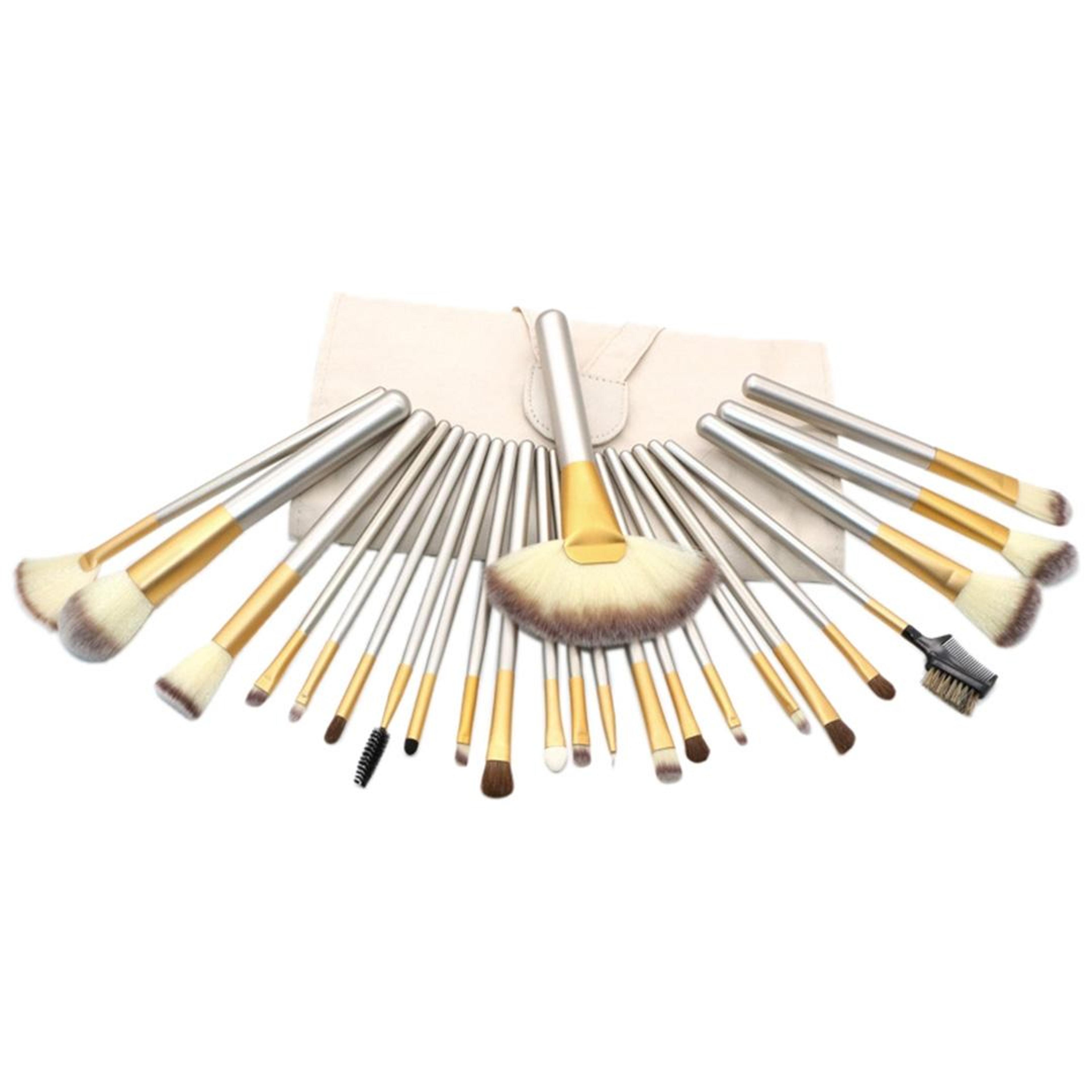 24 in 1 makeup brush set professional makeup brushes beauty brush kit with portable beige case