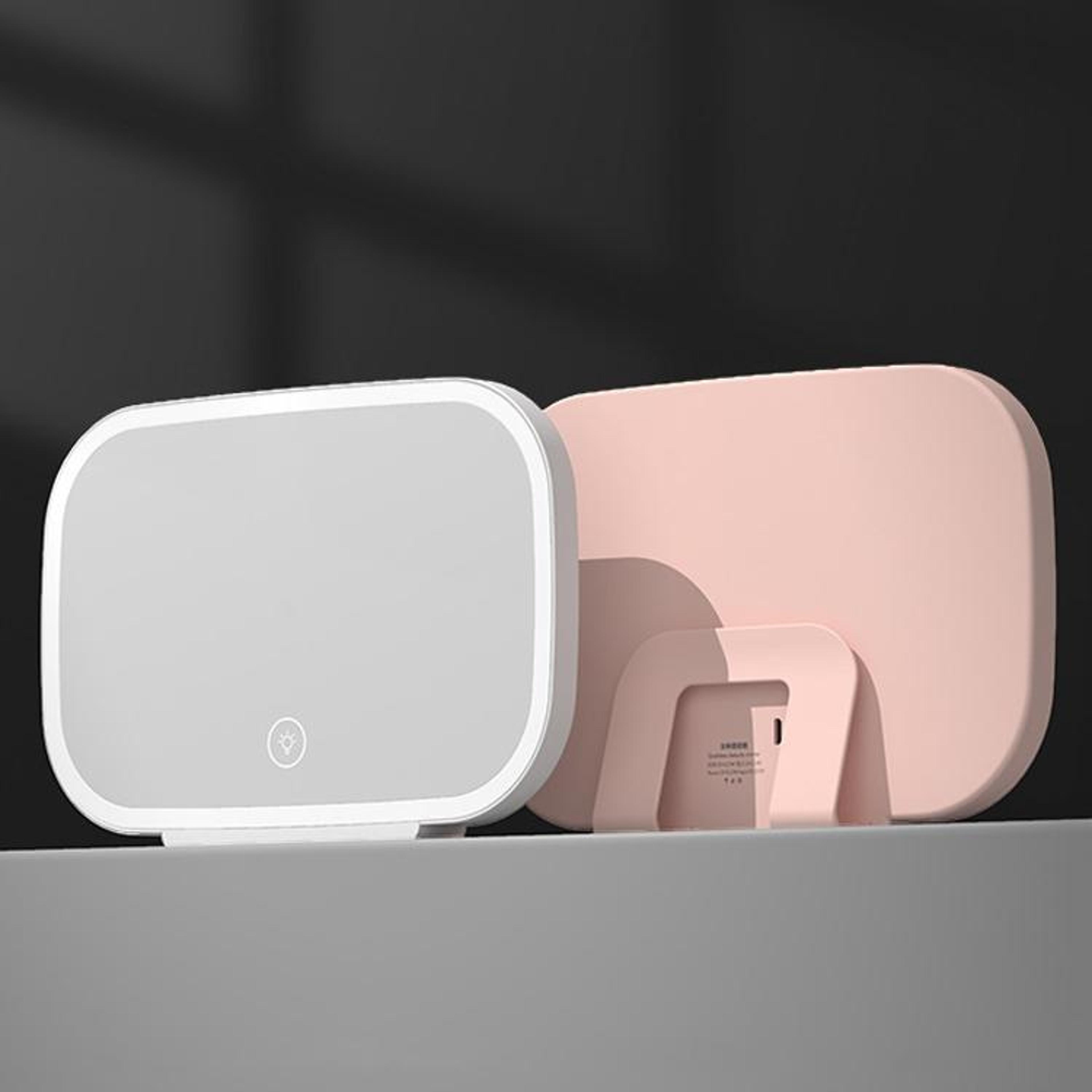 rechargeable car sun visor mirror with led light touch control 3 brightness led makeup mirror
