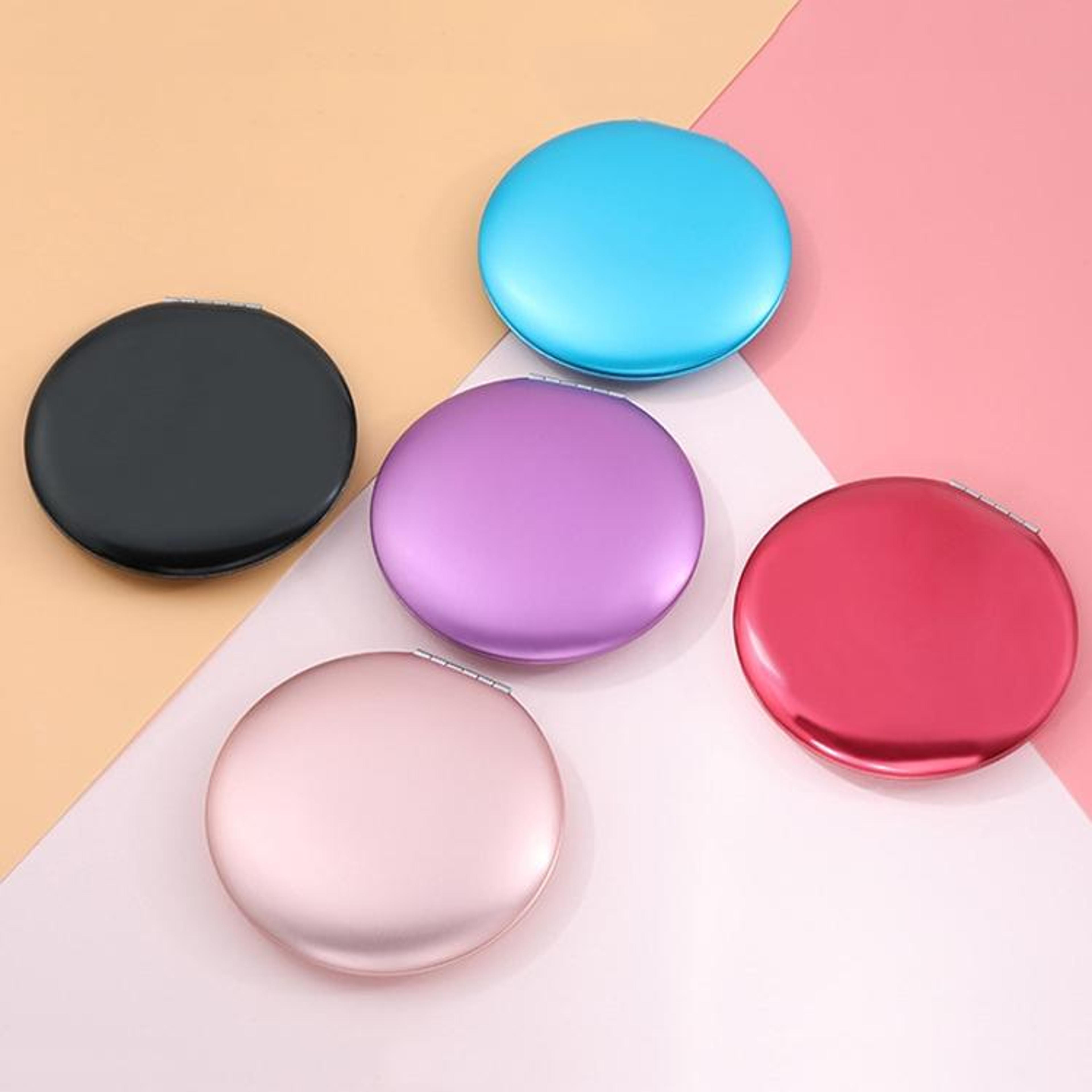 portable compact makeup mirror double sided folding pocket travel mirror with 2x magnification