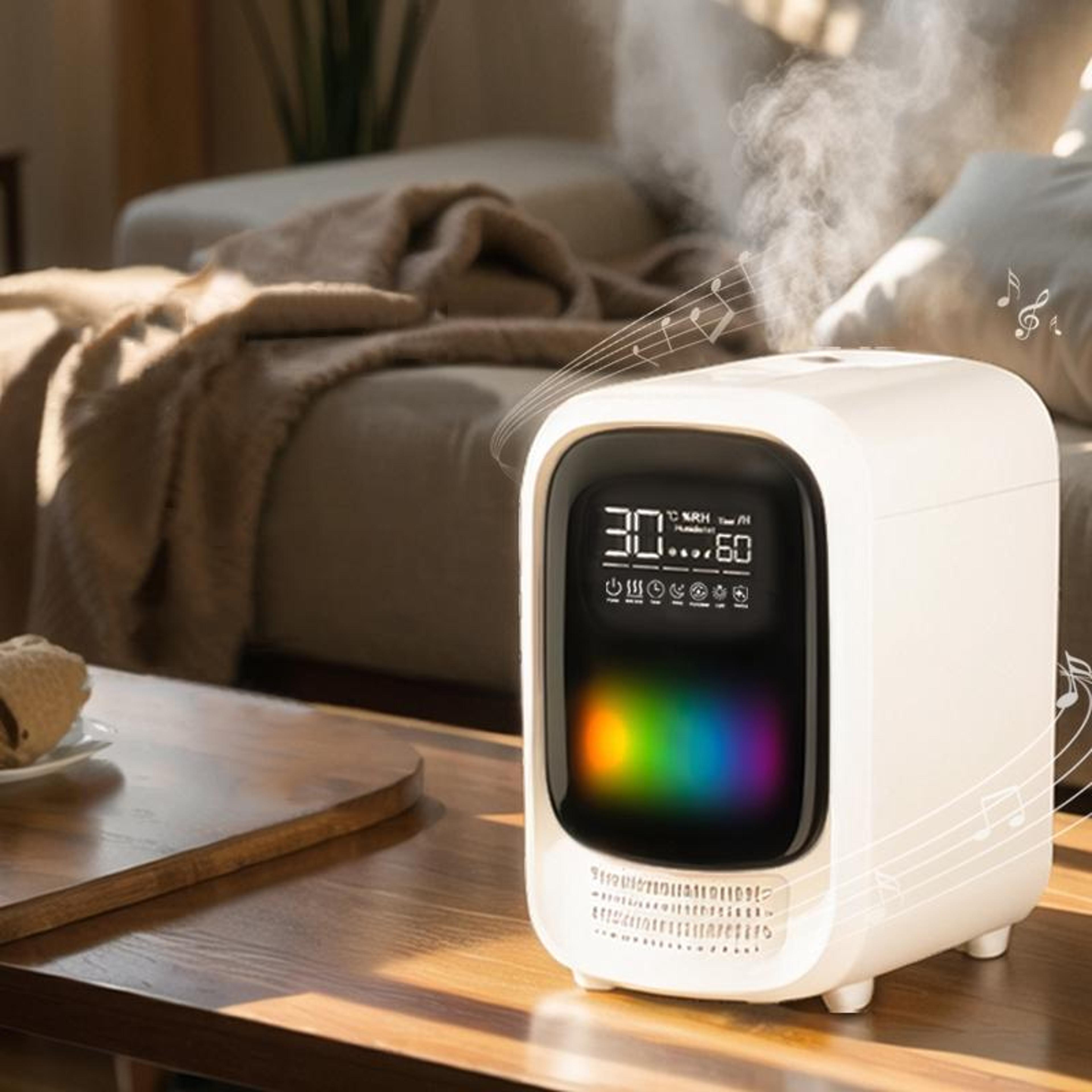 3.5l bluetooth humidifier with aromatherapy diffuser colorful led lights music player and uv c sterilization