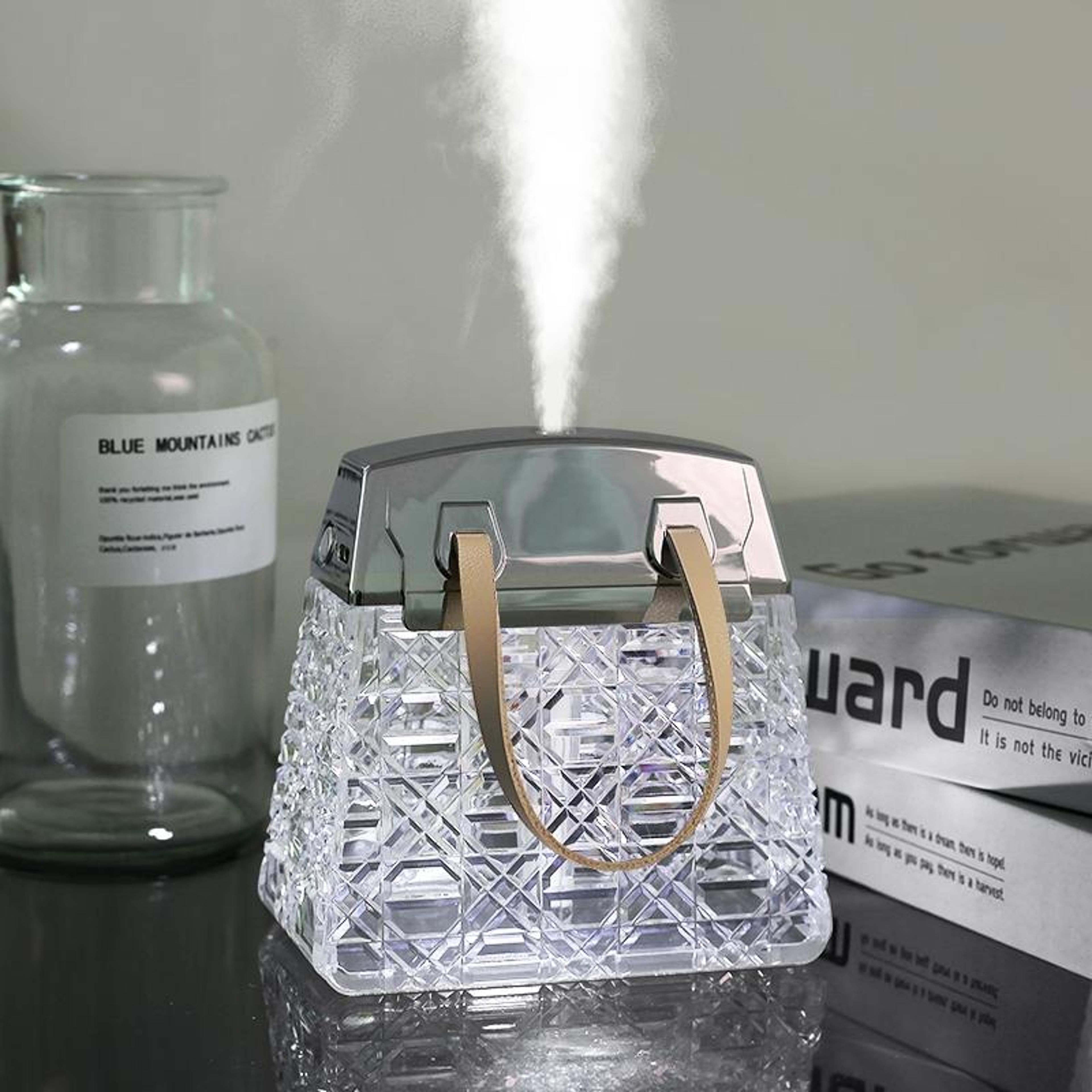 crystal glow desktop humidifier usb aroma diffuser with 7 color led night light 300ml