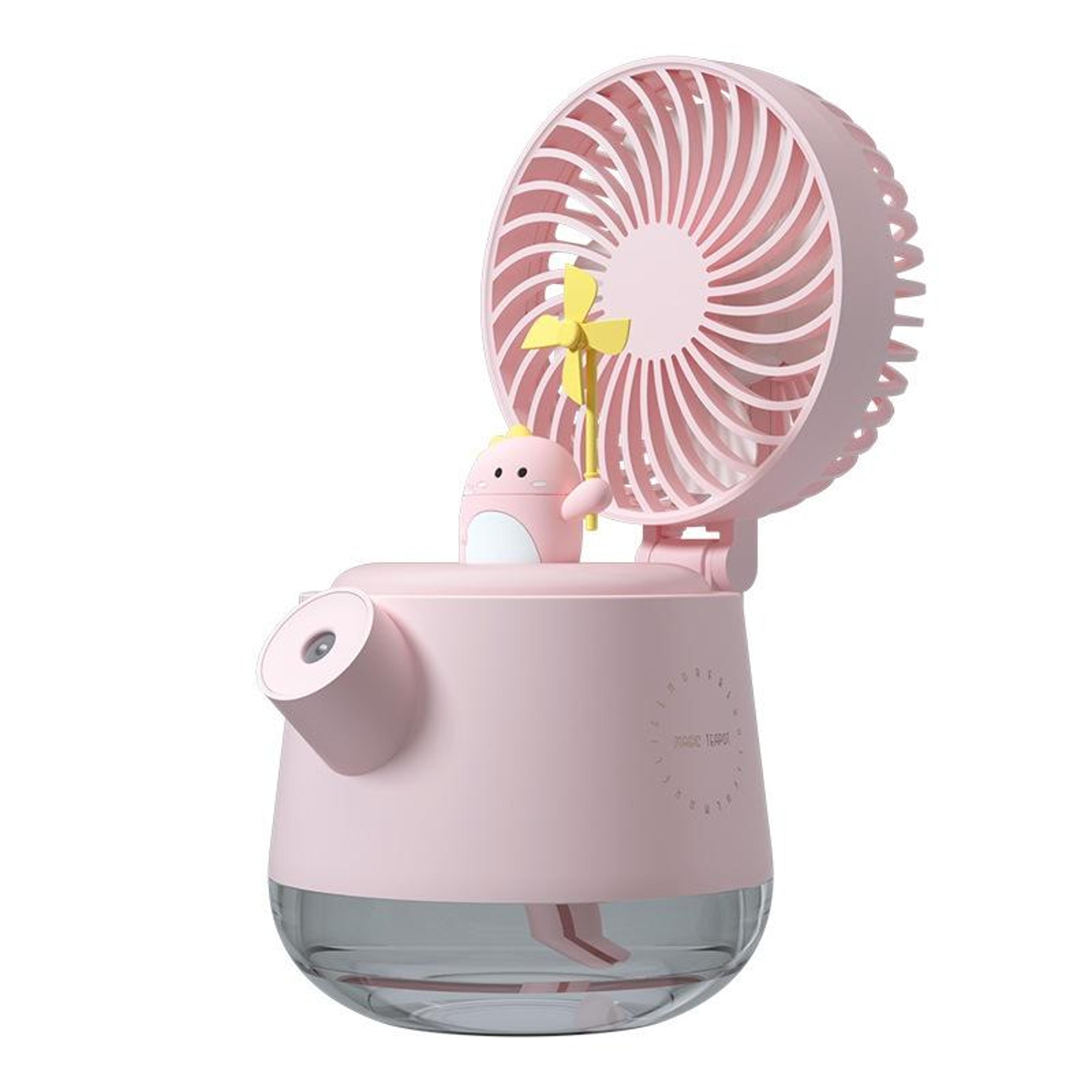 cute pet usb desktop fan with mist cooling spray quiet portable humidifier fan and night light