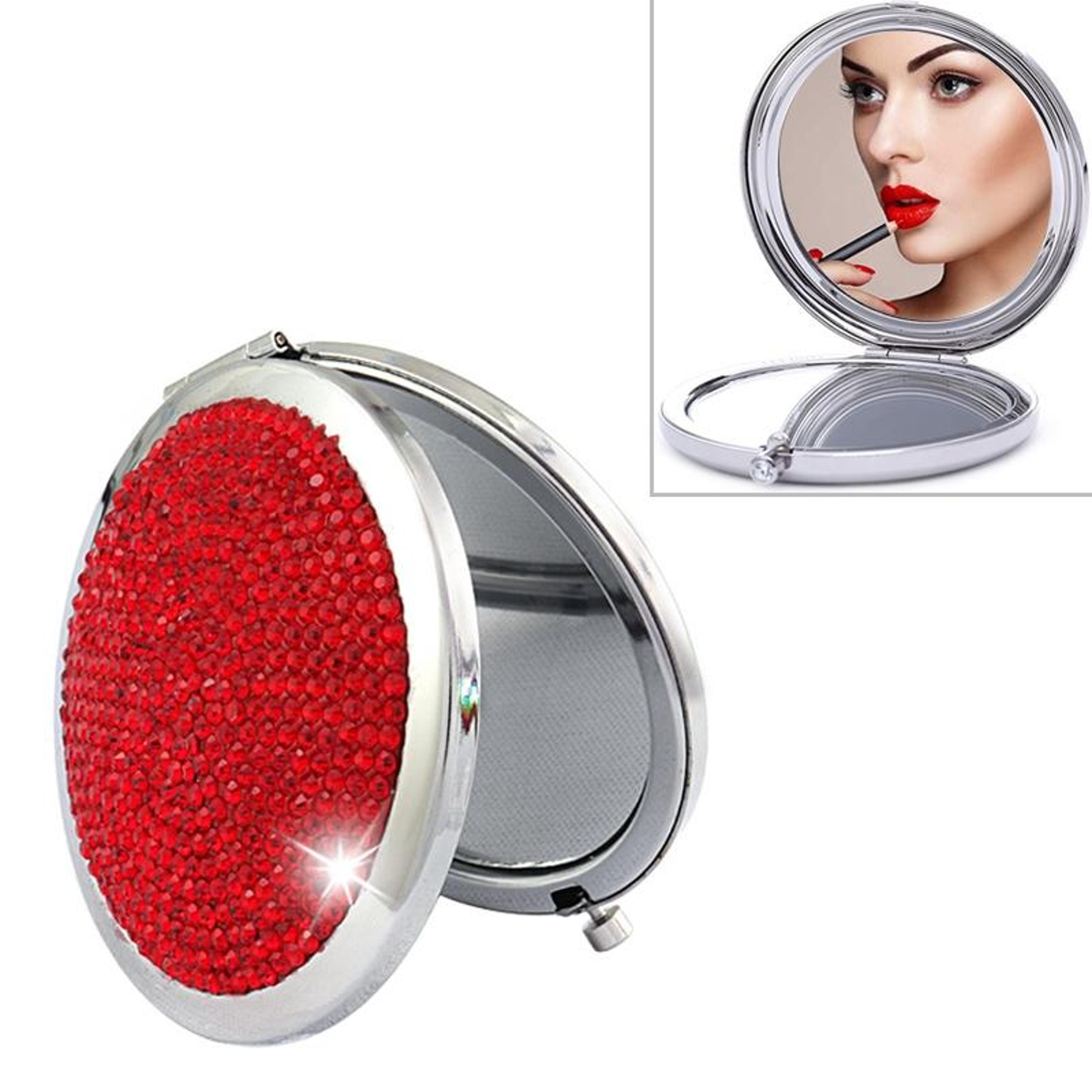dabond compact makeup mirror diamond metal portable makeup mirror double sided folding round mirror