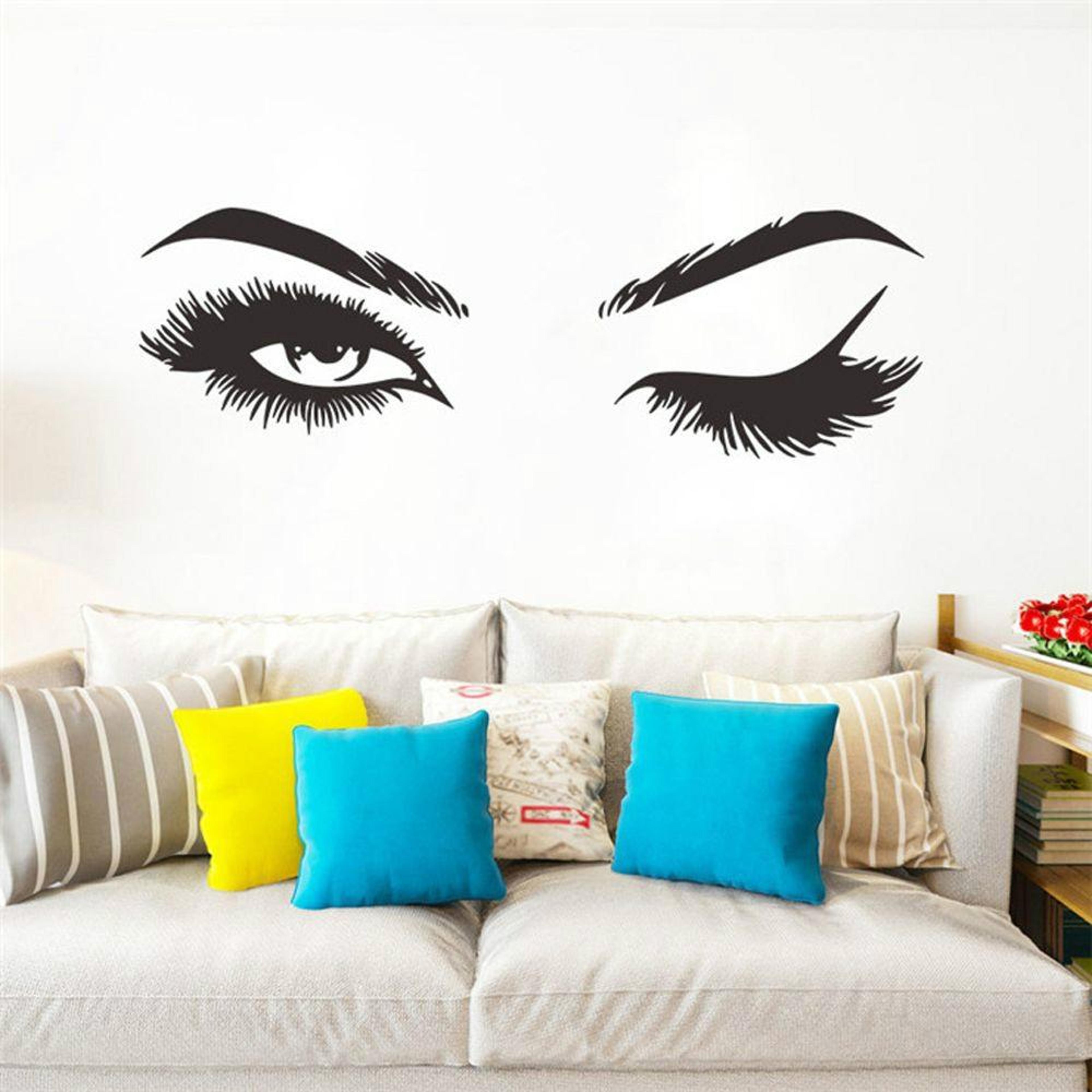 beauty salon wall sticker set modern eyebrow wall decal pvc makeup studio decor 2 pack