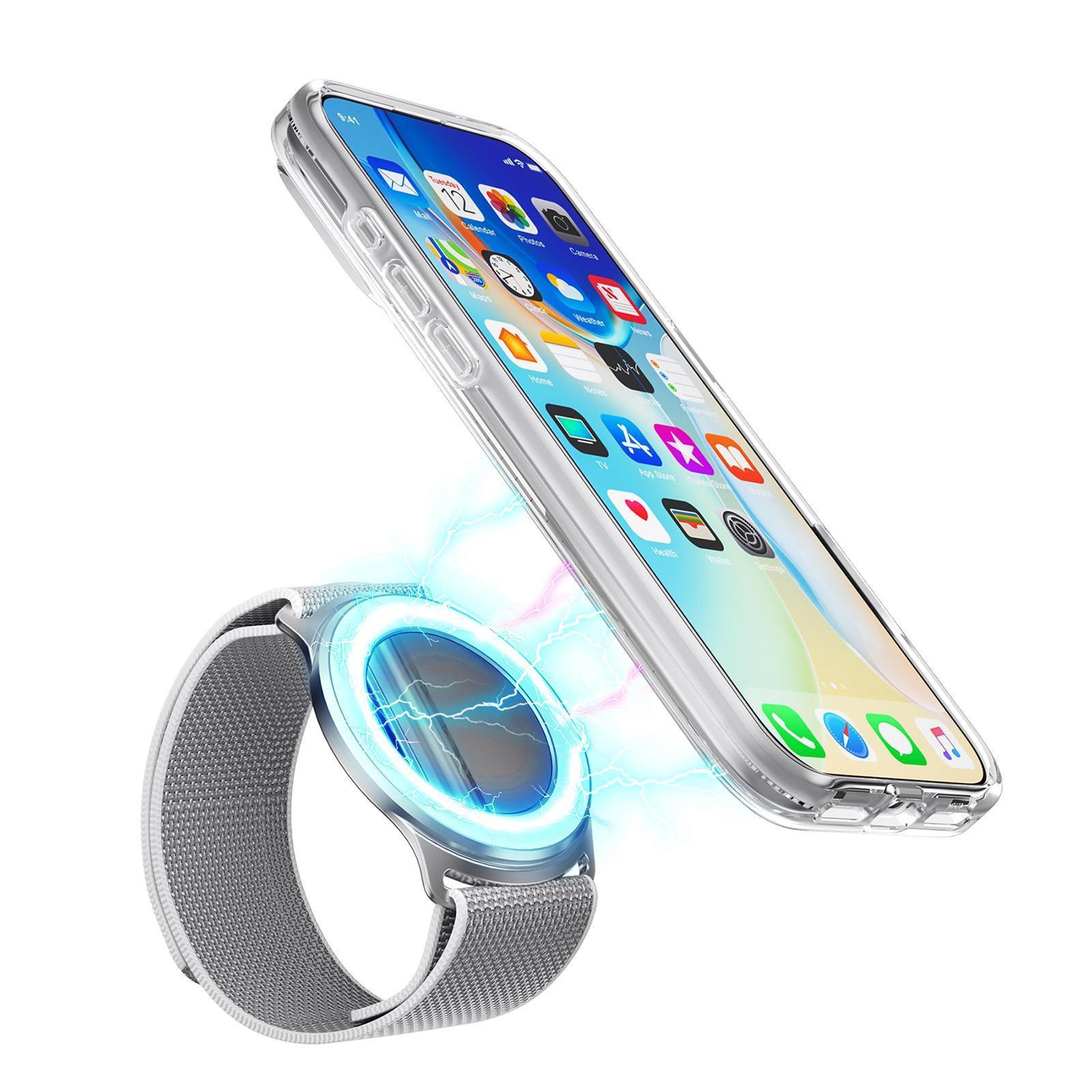 magnetic phone wristband sports phone holder with hd mirror 360 rotating magnetic phone holder