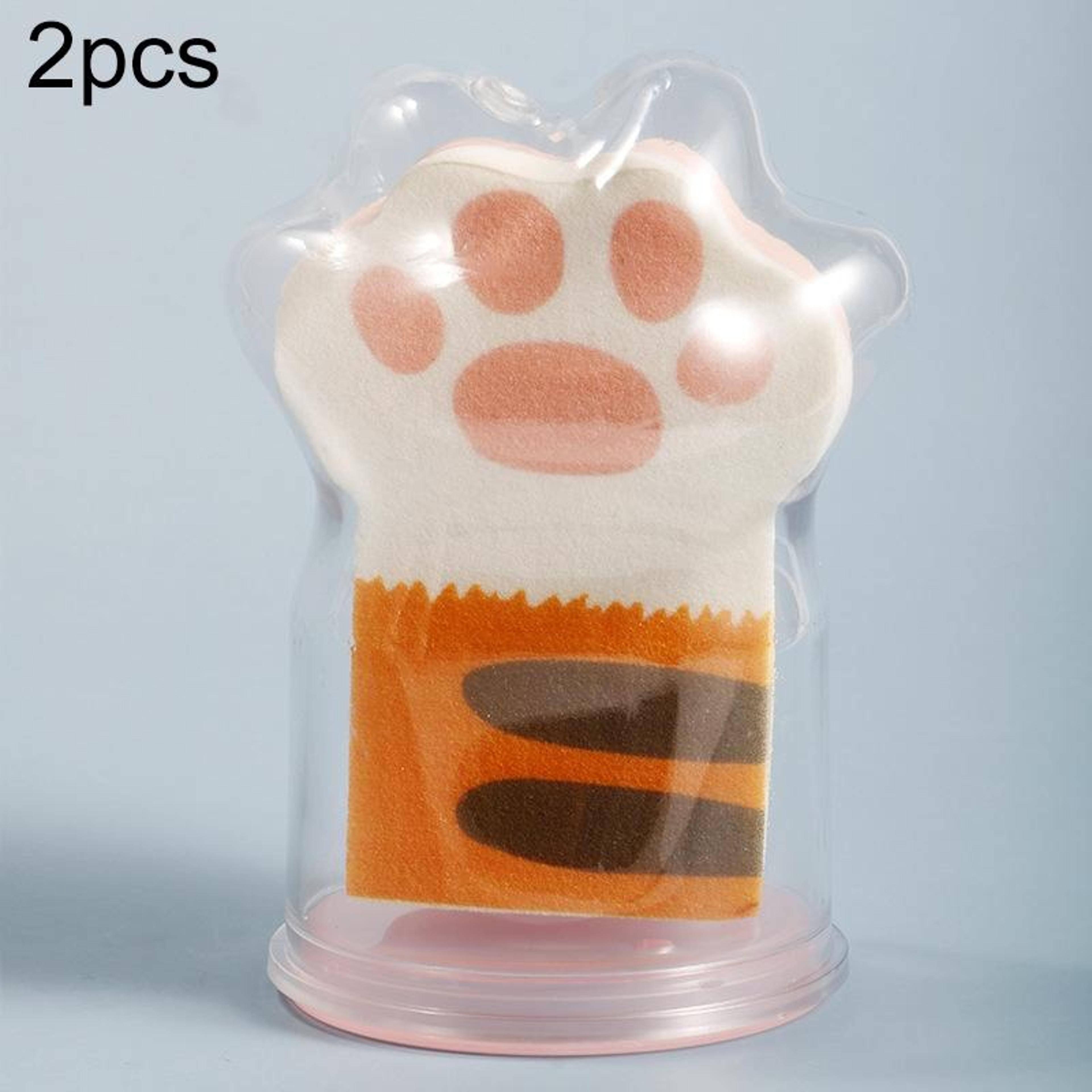 2pcs cat paw makeup sponge wet dry beauty blender set with hygienic storage case