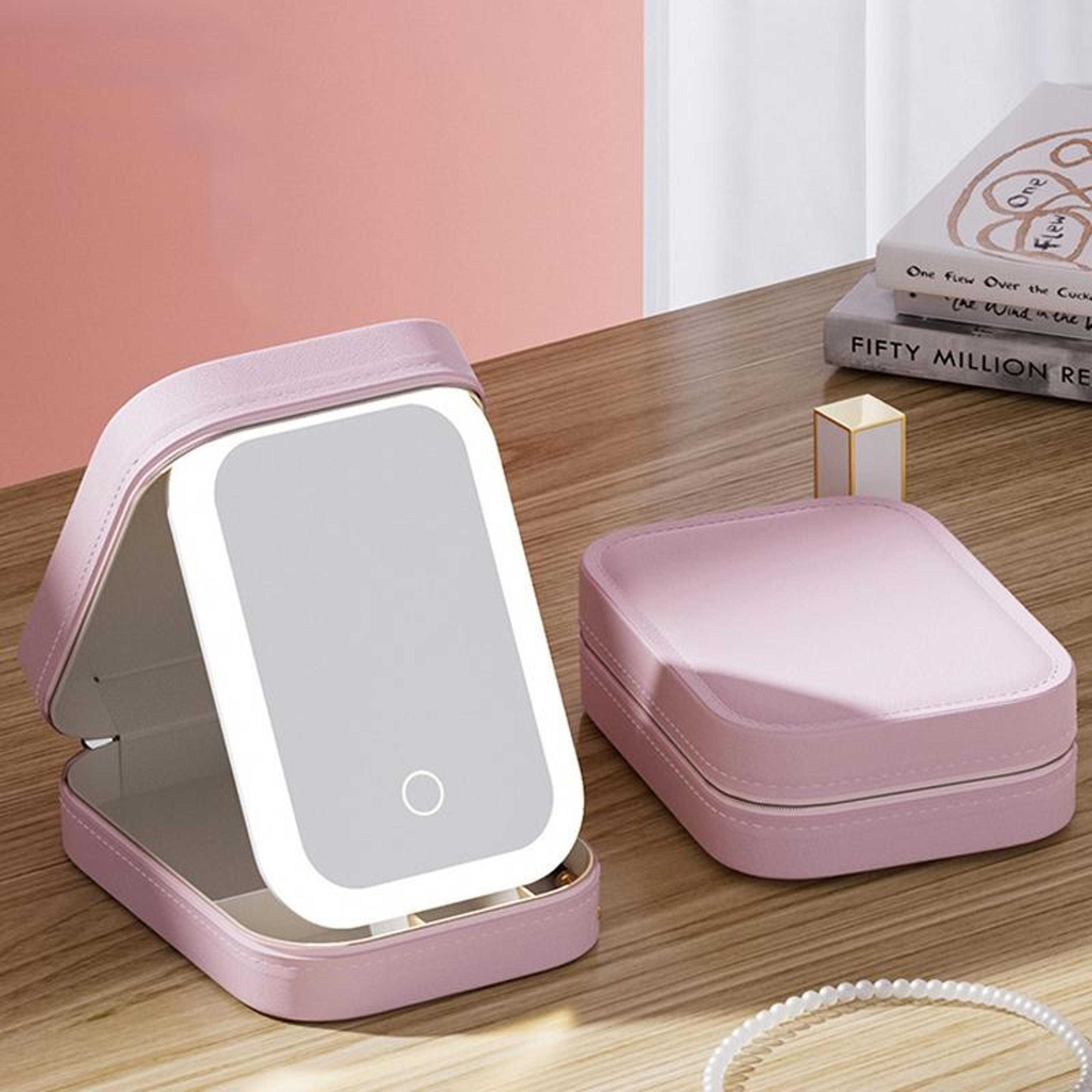 led makeup organizer case with mirror portable makeup organizer and led makeup mirror travel cosmetic storage box