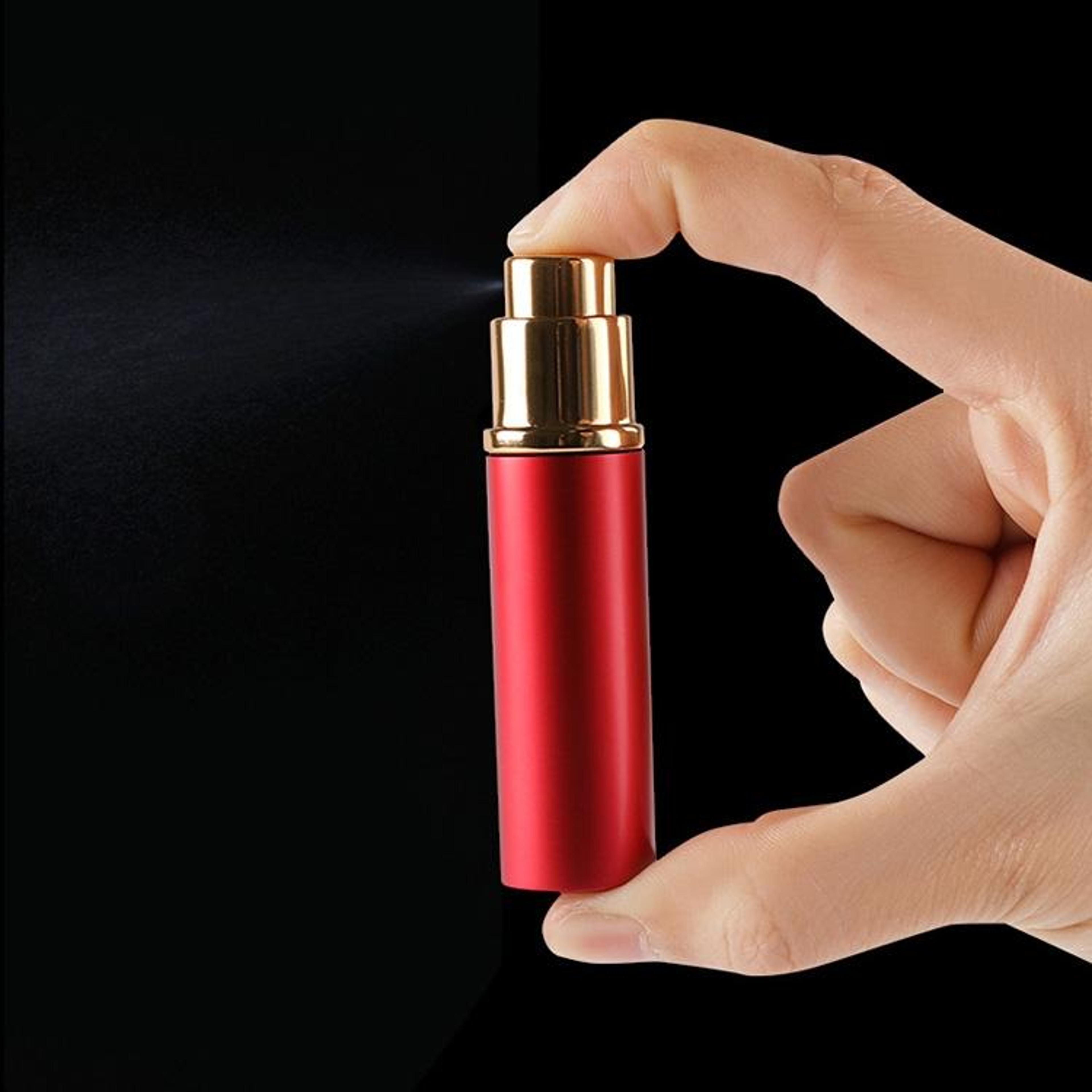 portable refillable perfume atomizer travel perfume bottle with fine mist glass spray and metallic case